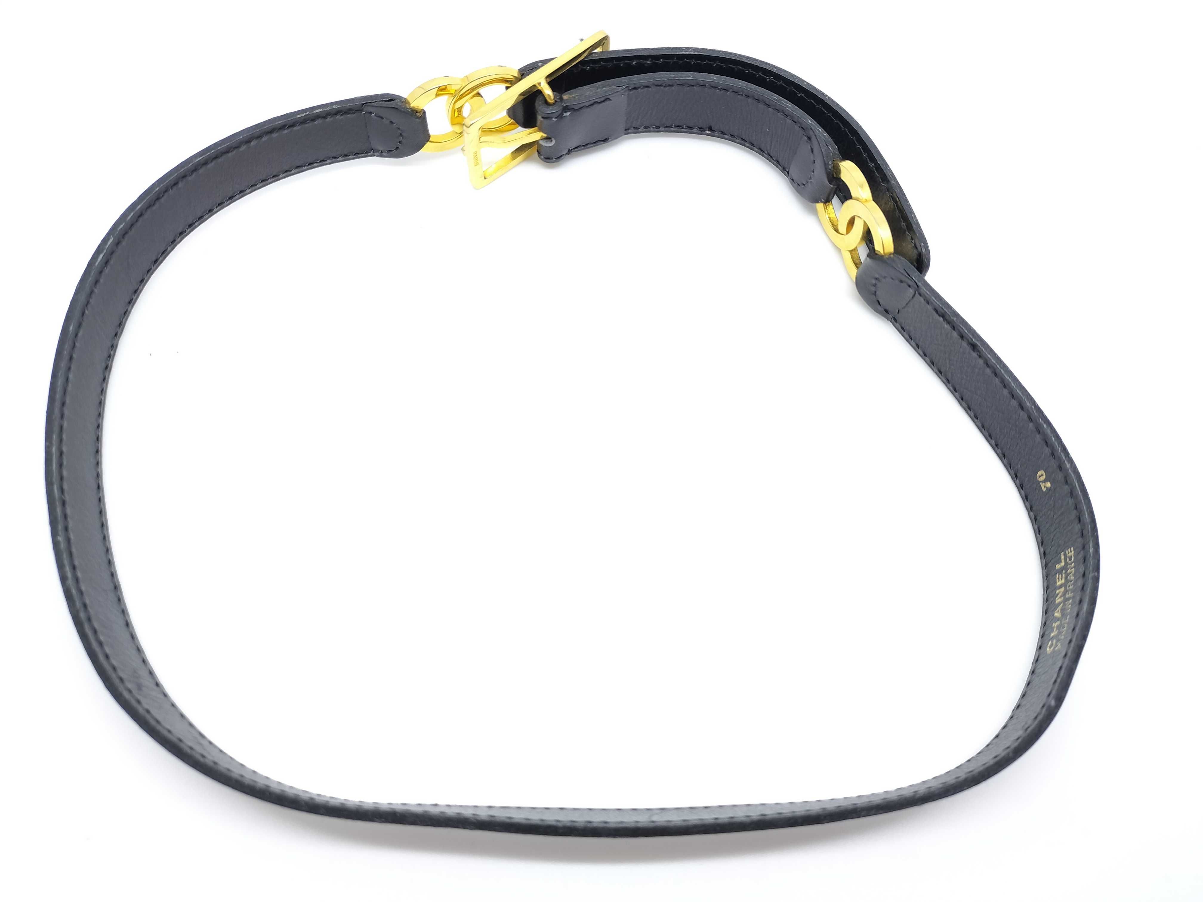 Double Coco Mark Leather Belt — view 3
