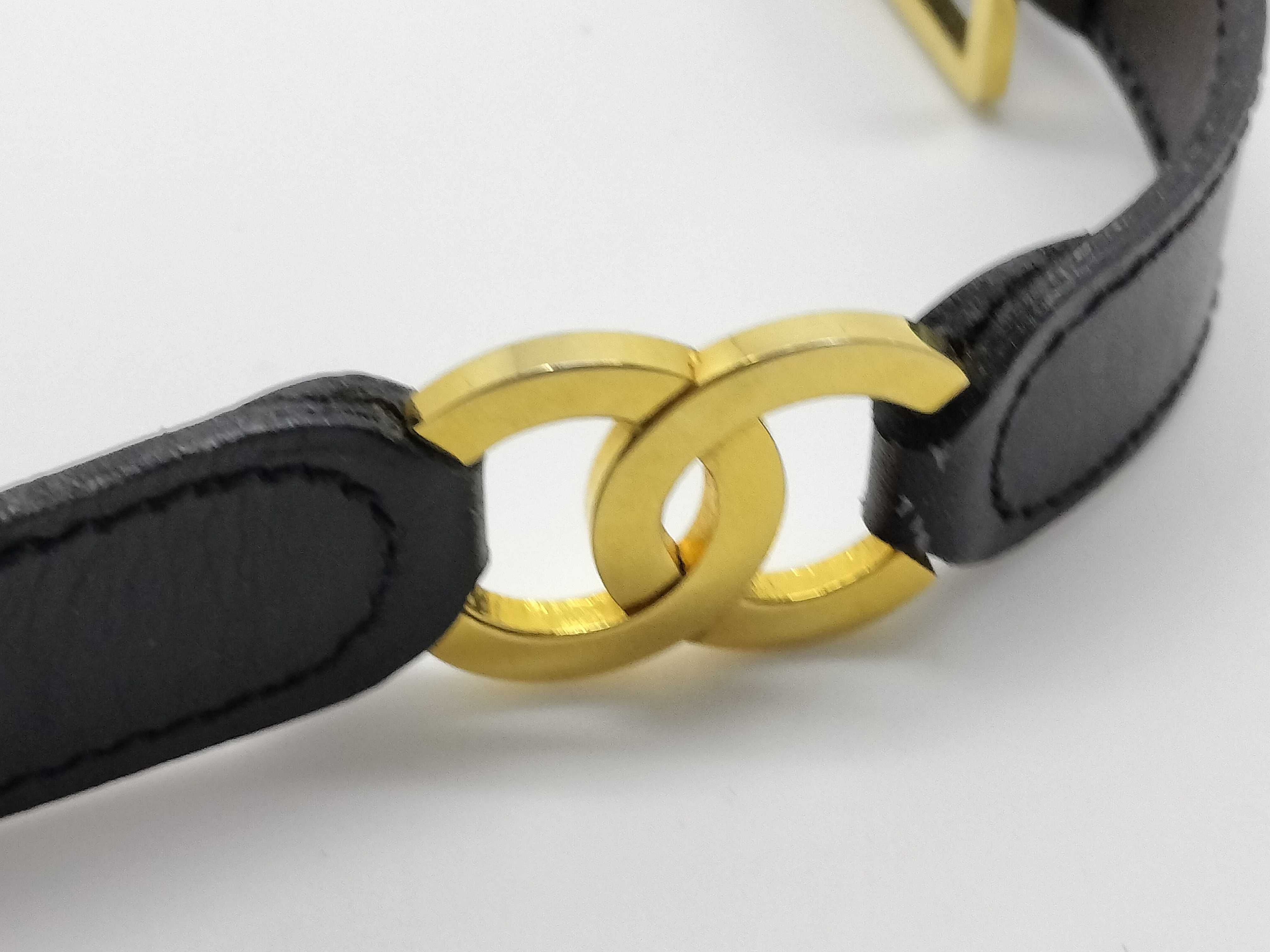 Double Coco Mark Leather Belt — view 5