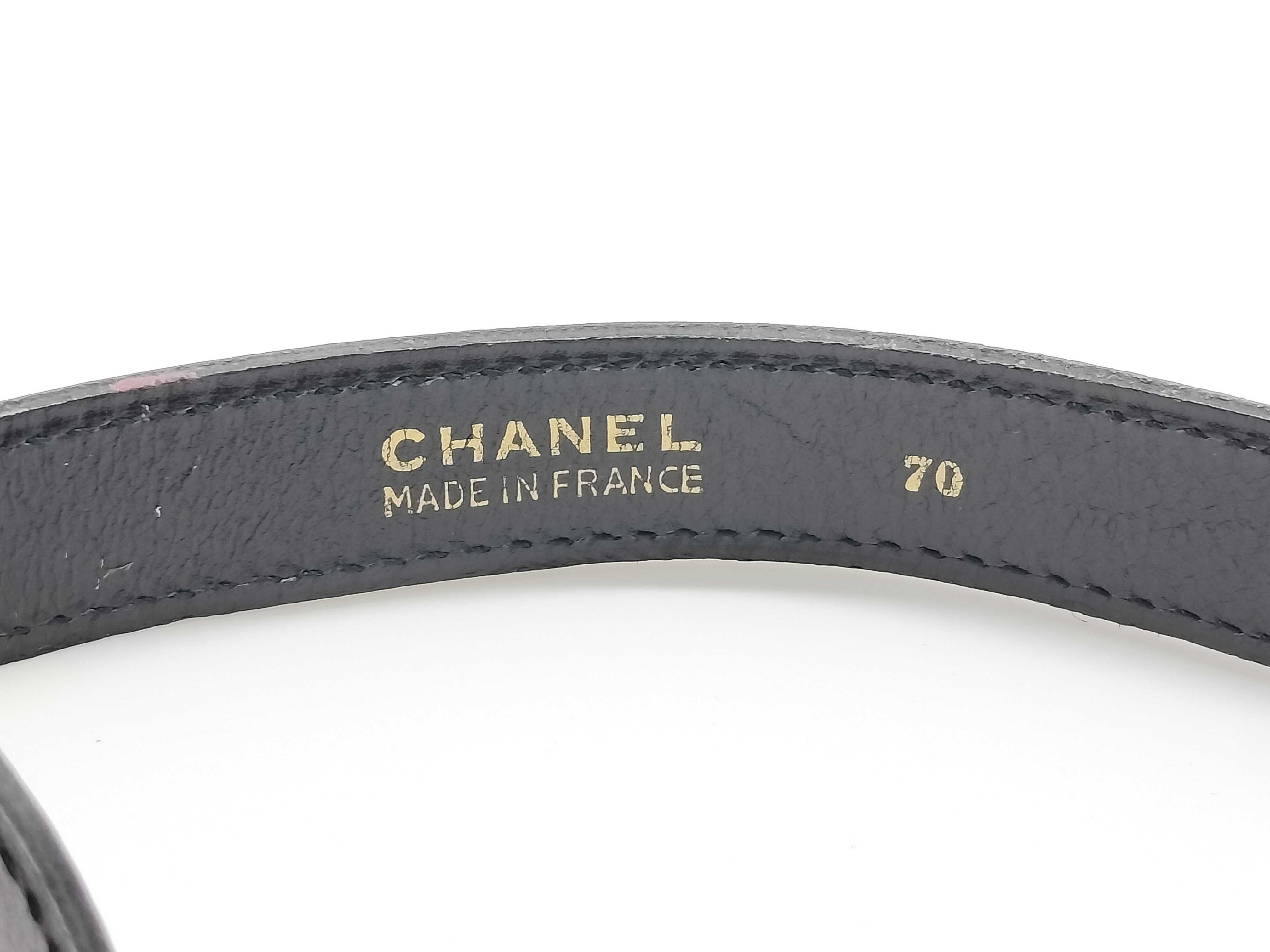 Double Coco Mark Leather Belt — view 6