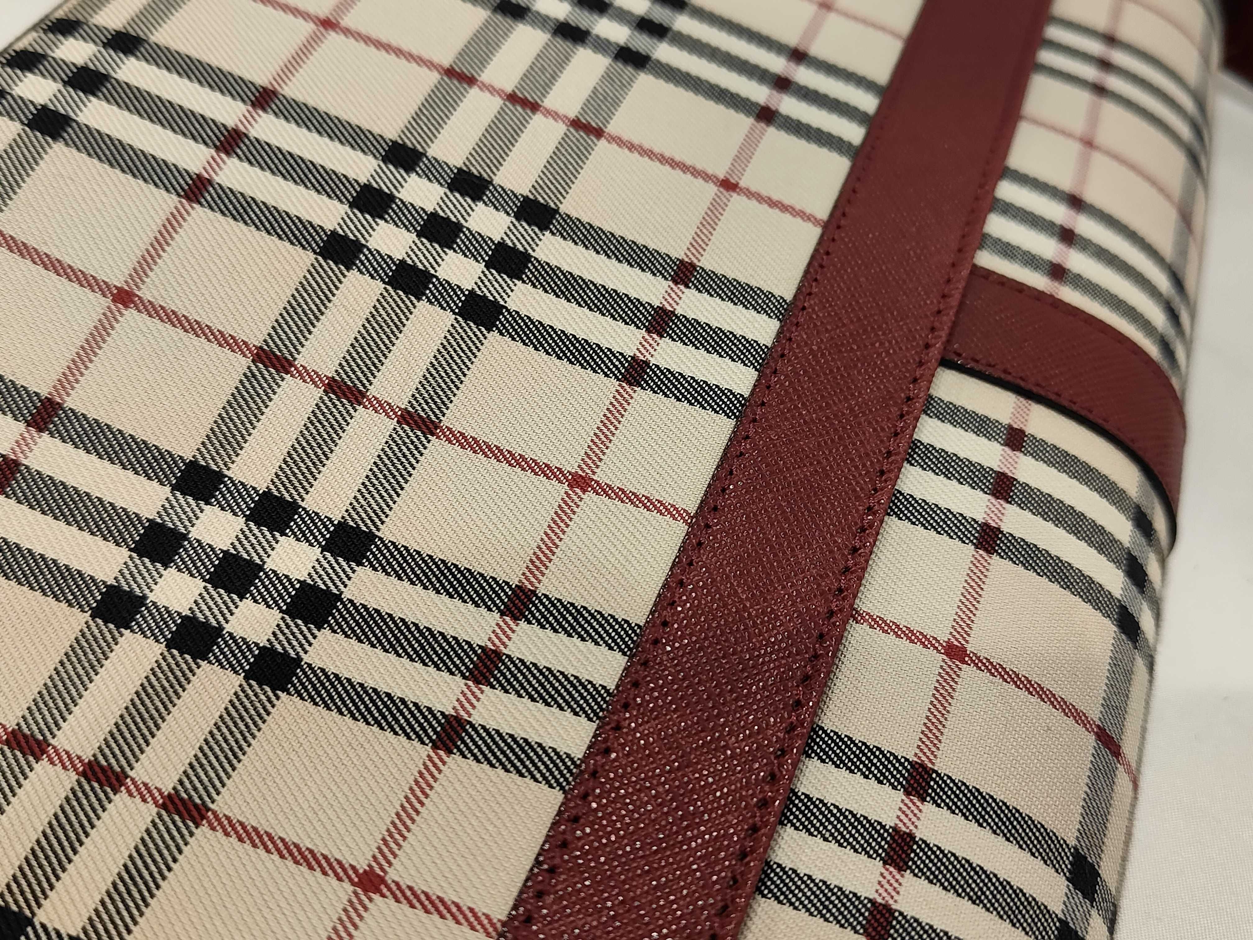 Nova Check Leather Tote Shoulder Bag — view 14