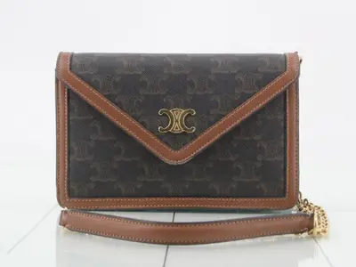 Triomphe Margo PVC/Leather Chain Wallet