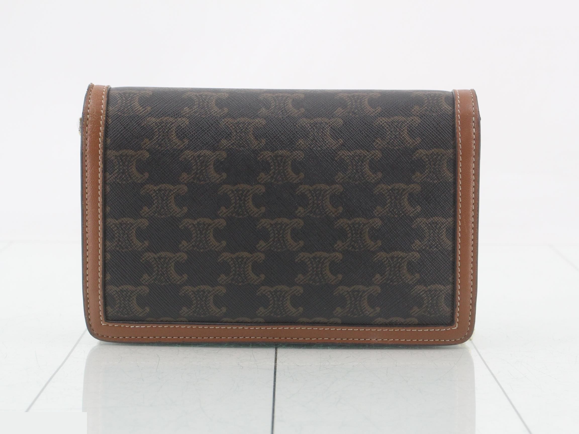 Triomphe Margo PVC/Leather Chain Wallet — view 2
