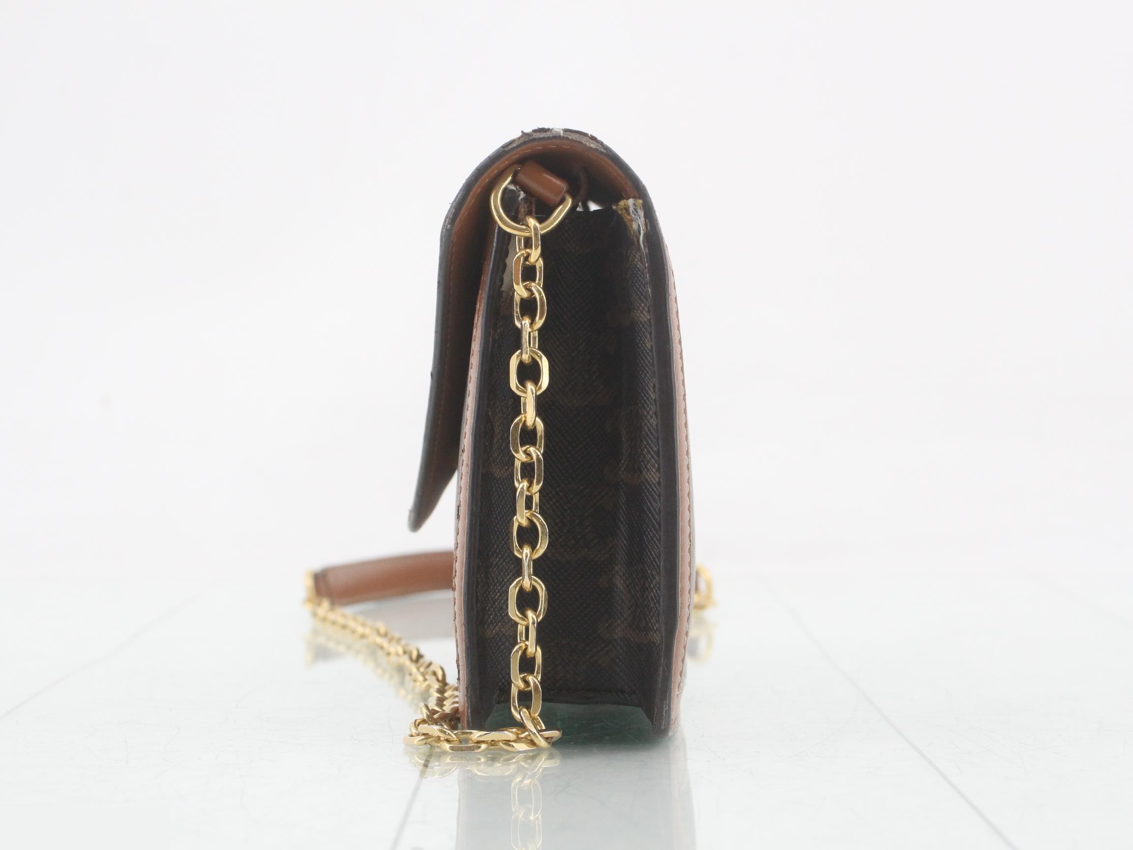 Triomphe Margo PVC/Leather Chain Wallet — view 3