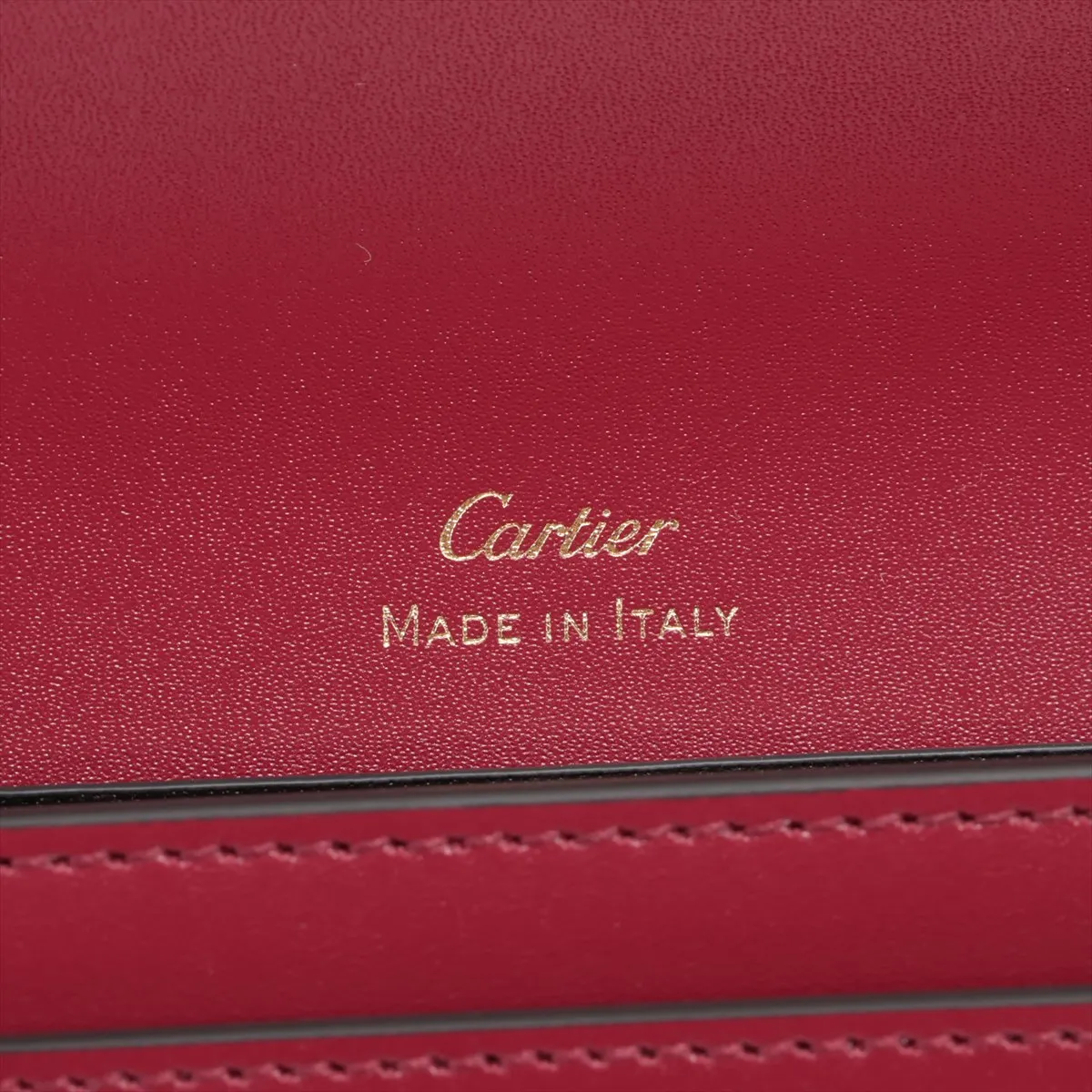 Logo Double C Leather Long Wallet, Red — view 8