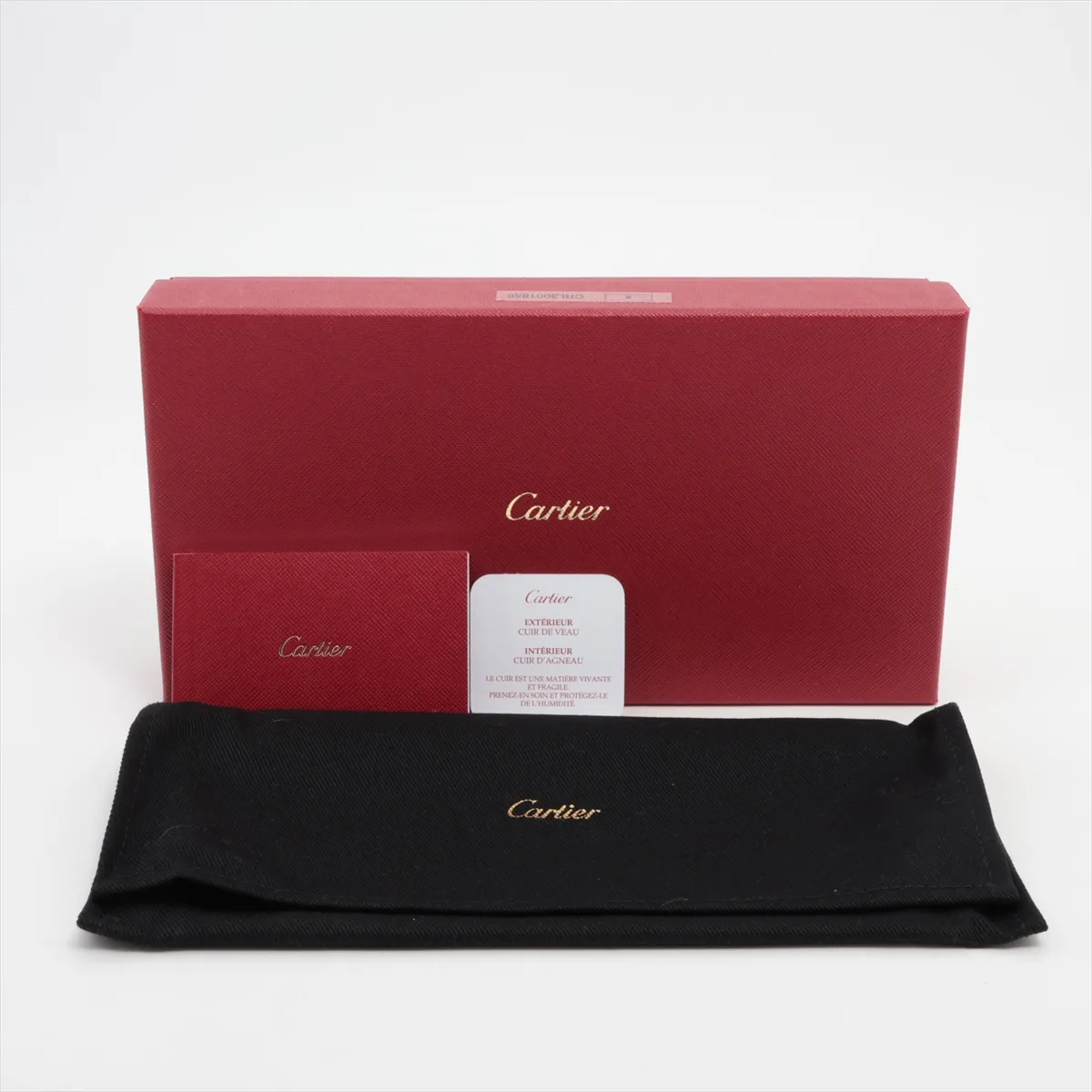 Logo Double C Leather Long Wallet, Red — view 9