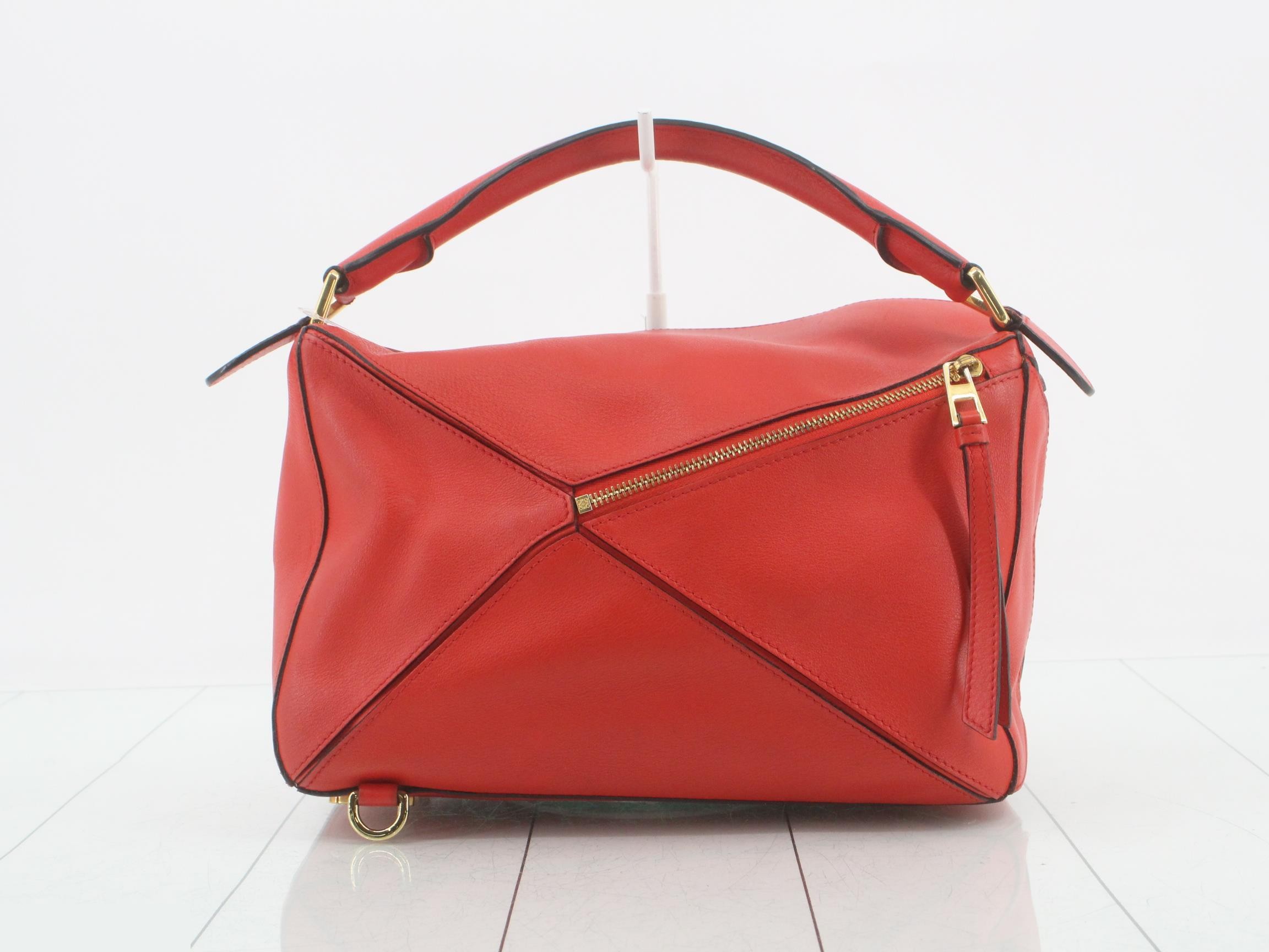 Puzzle Bag Leather 2-Way Handbag Red — view 2
