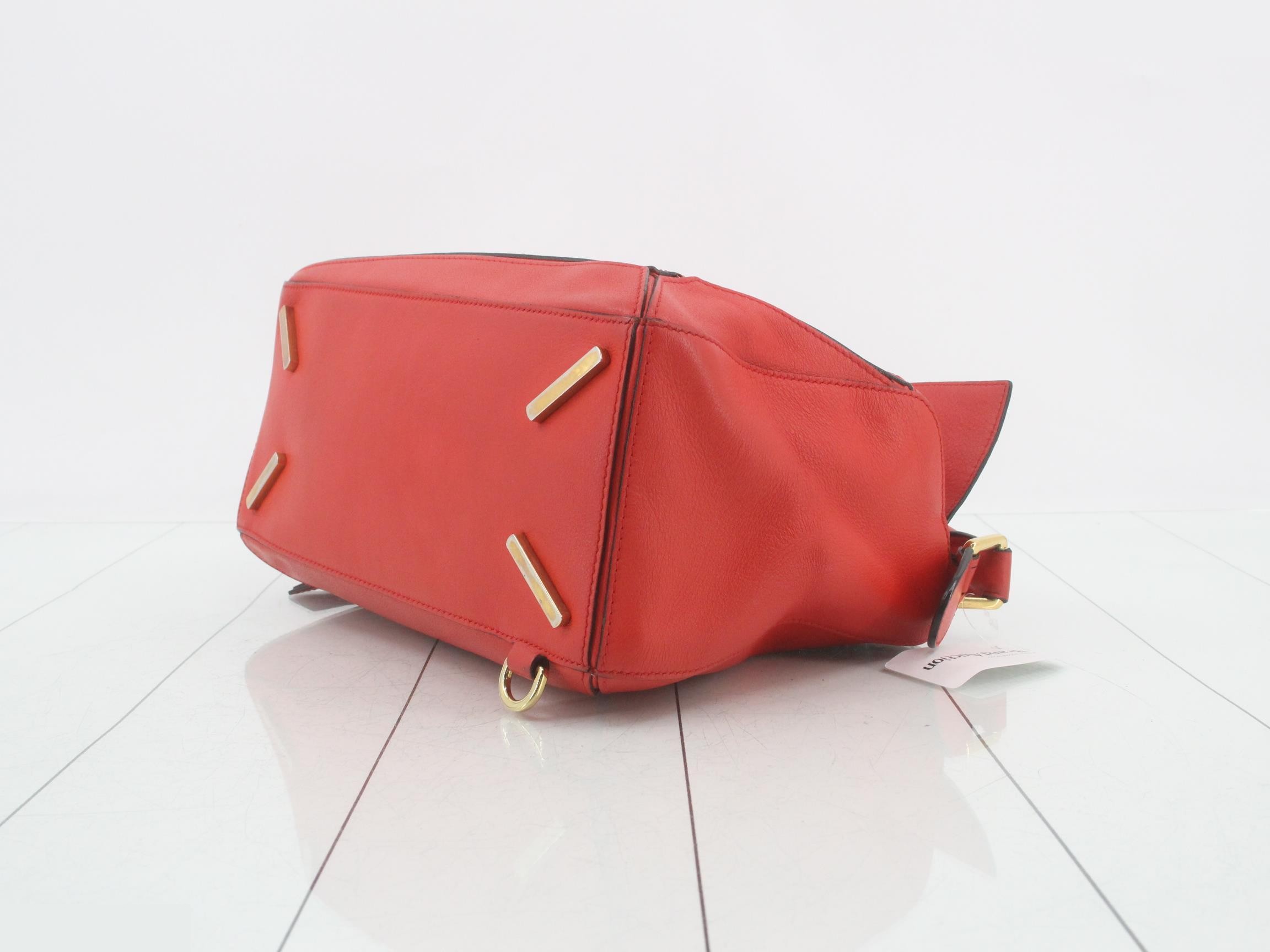 Puzzle Bag Leather 2-Way Handbag Red — view 6