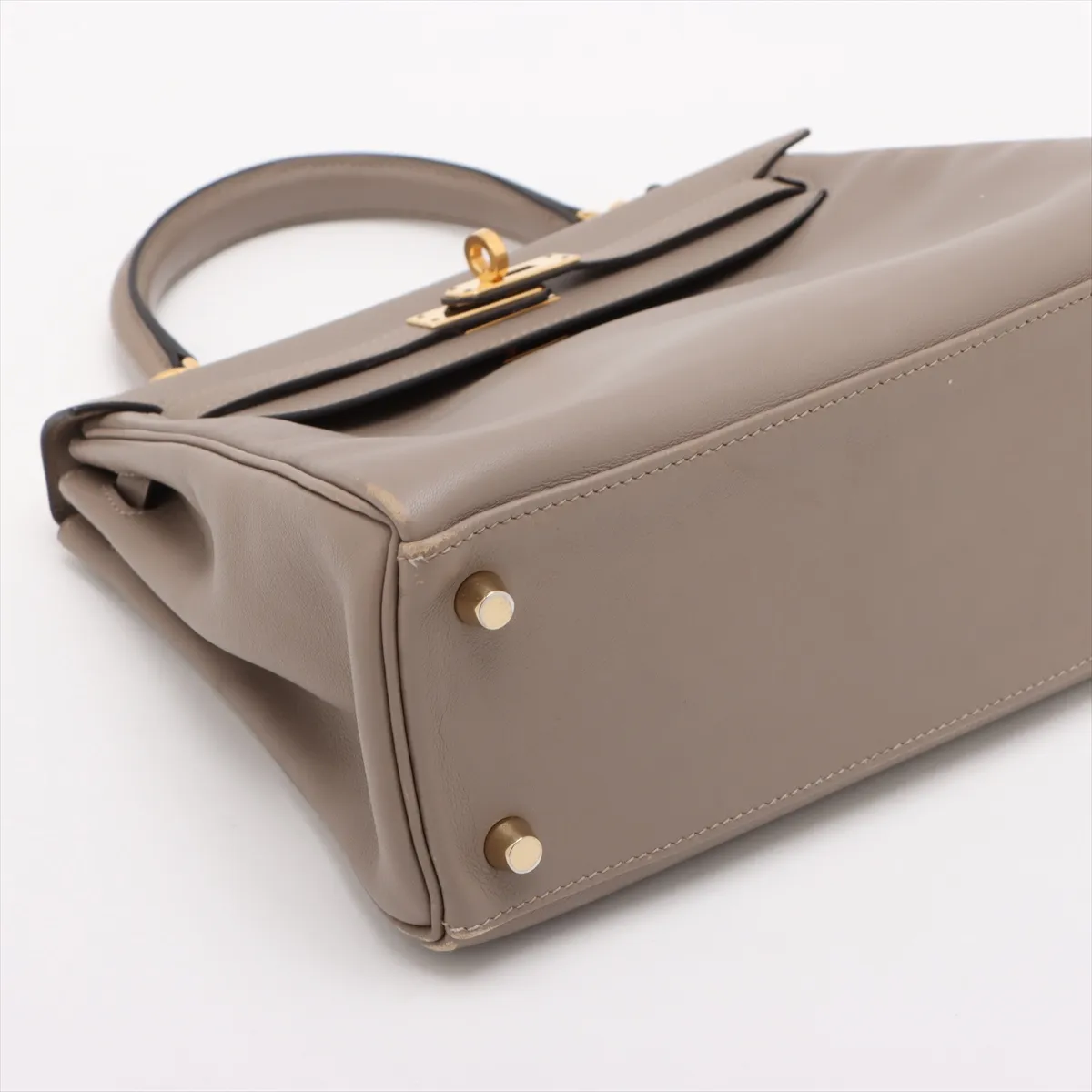 [Individually packaged] Hermes Kelly 25 Letournée, Veau Swift, Tourterelle Grey, Gold Hardware, C: 2018 — view 4