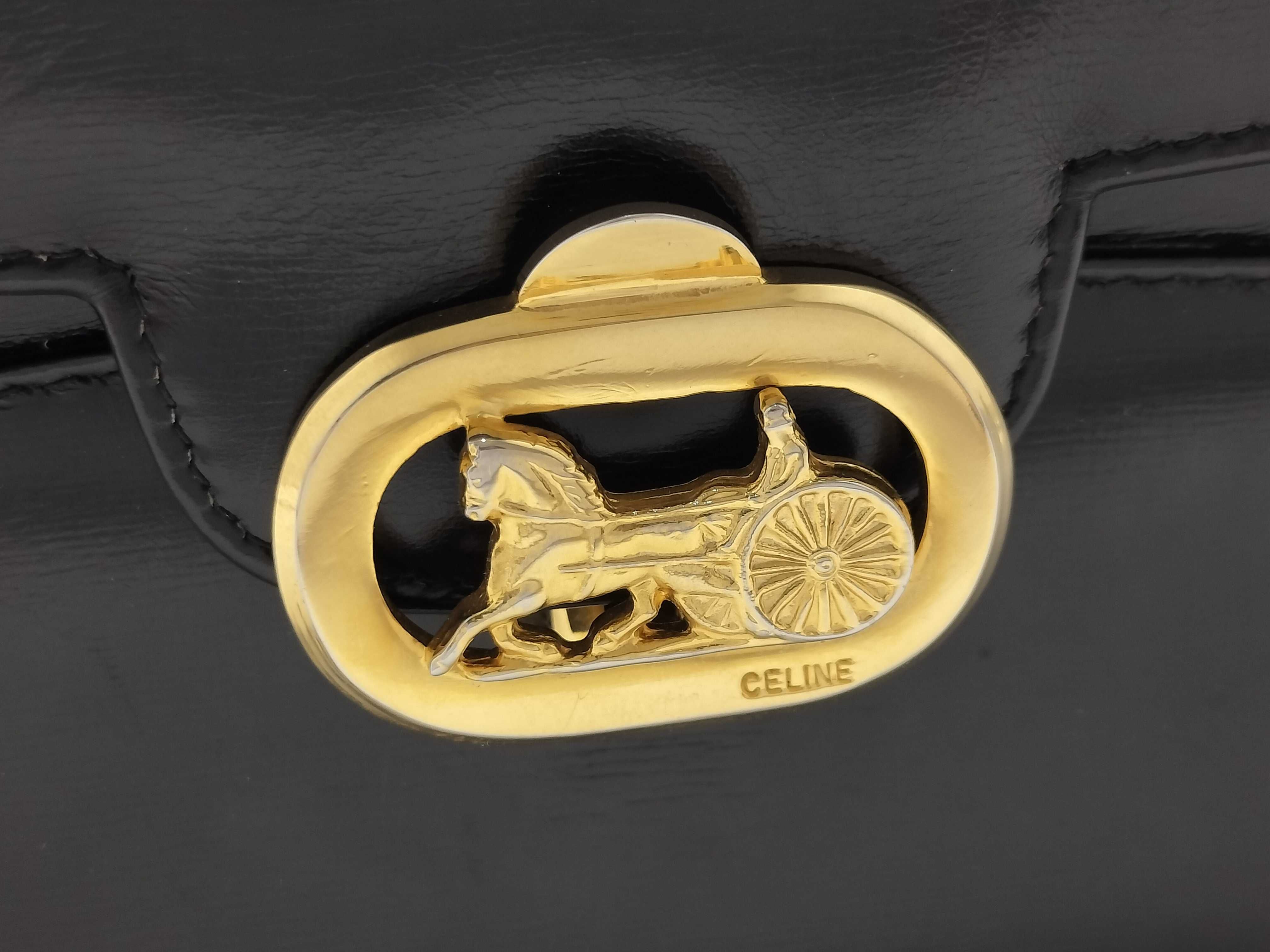 Carriage Hardware Leather Shoulder Bag Clutch Bag — view 8
