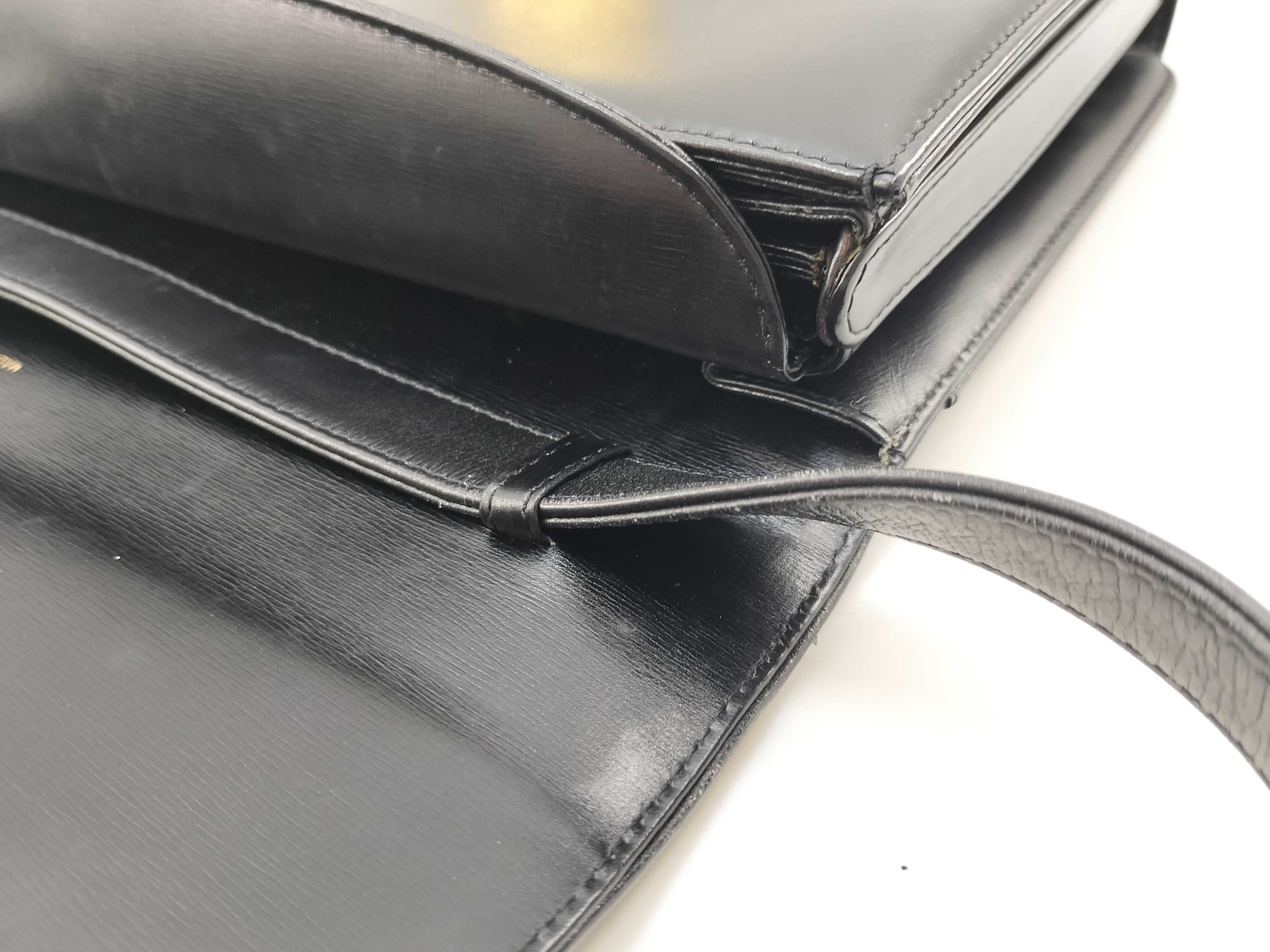 Carriage Hardware Leather Shoulder Bag Clutch Bag — view 9