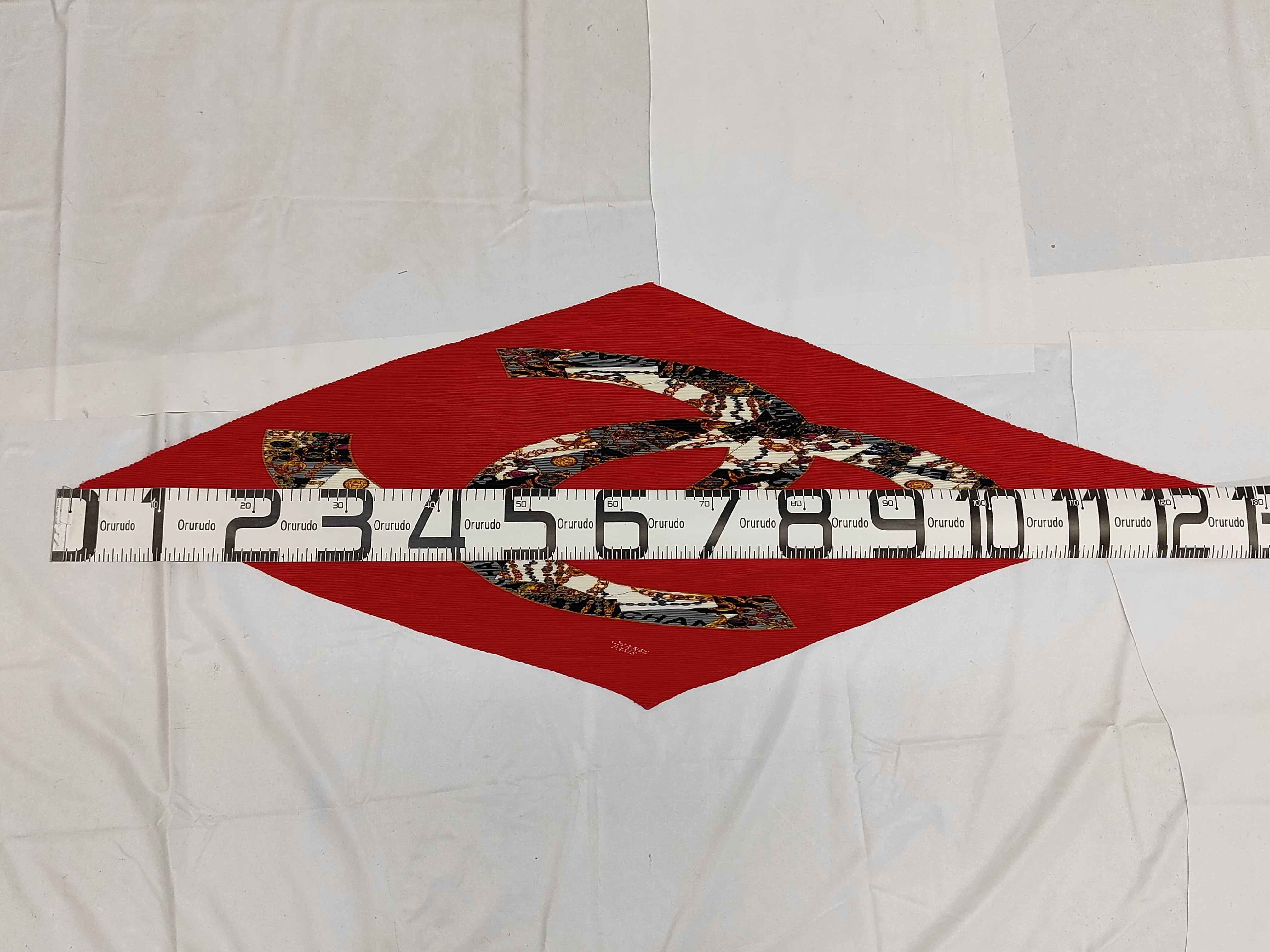 pleated scarf, Coco mark, red, other accessories — view 3