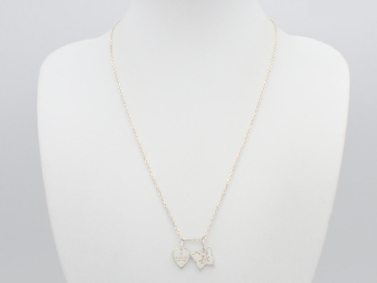 Butterfly heart necklace, chain approximately 48cm, 925 sterling silver, 6.8g — view 3