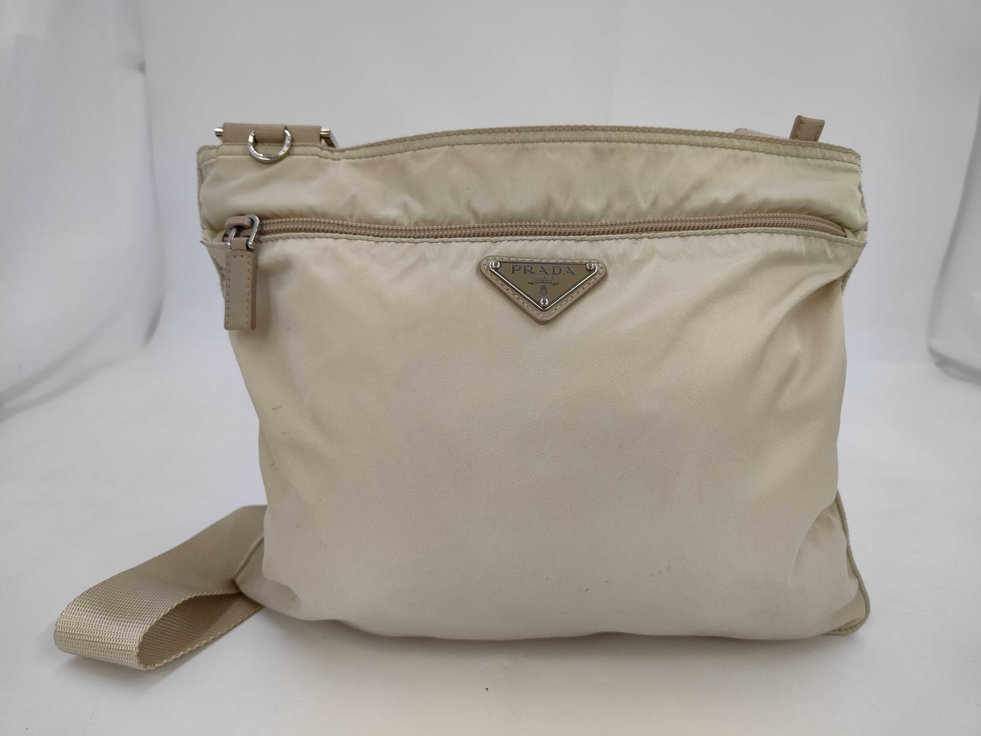Nylon Shoulder Bag, Beige