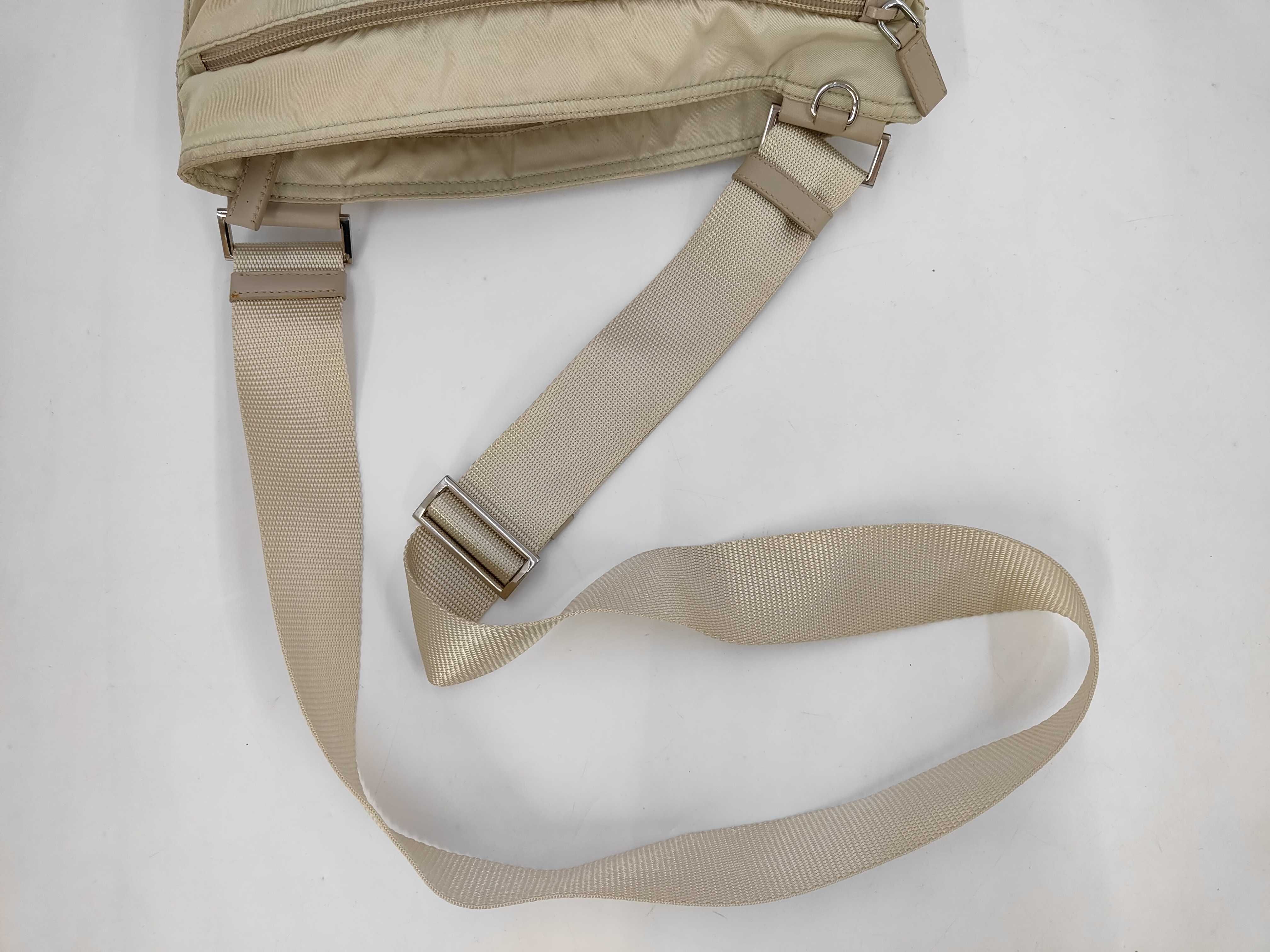 Nylon Shoulder Bag, Beige — view 5