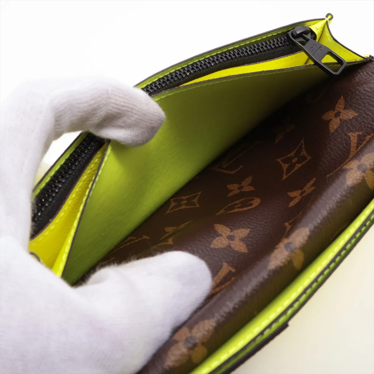Monogram Macassar Portefeuille Brazza M80790 Brown x Yellow Long Wallet (RFID detected) — view 6