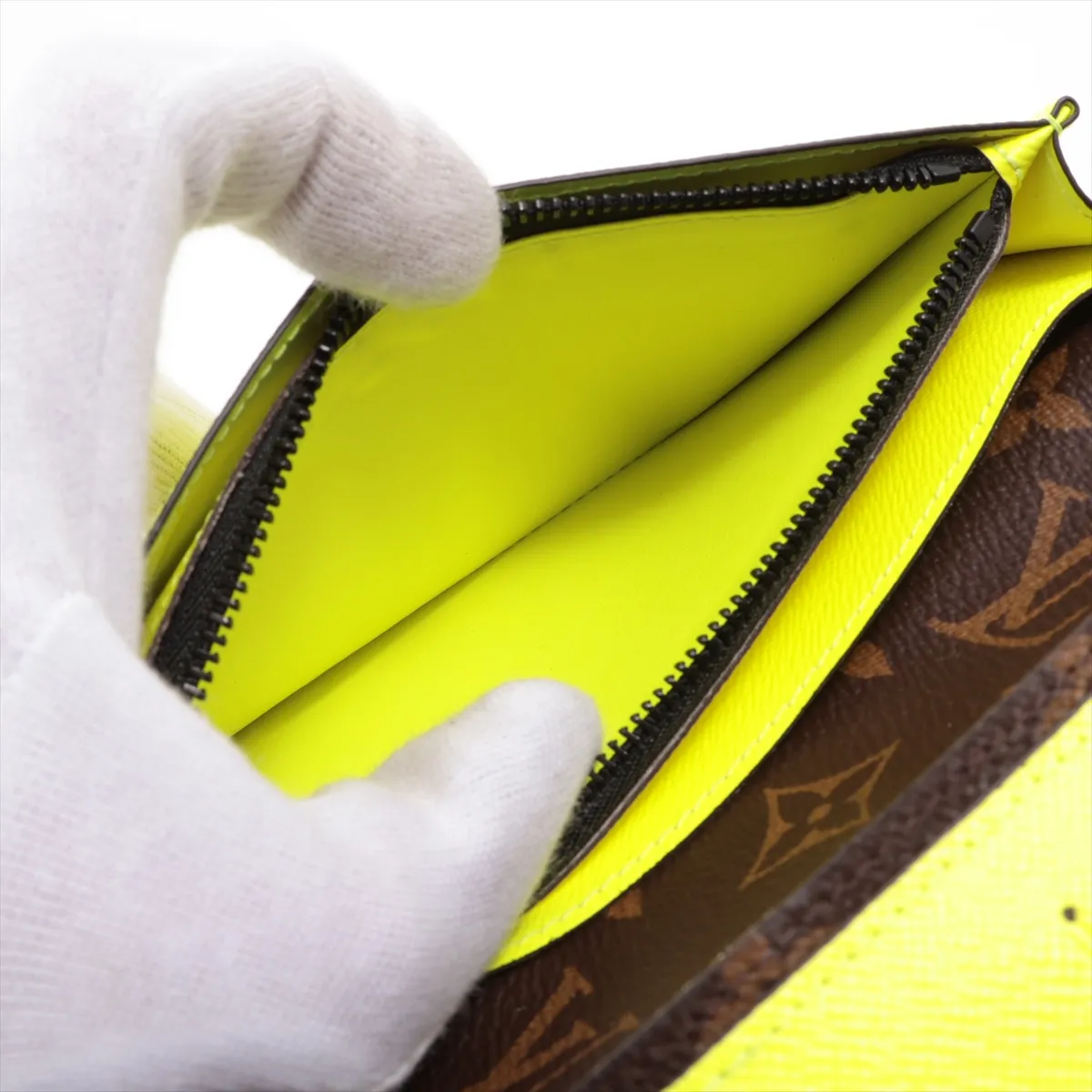 Monogram Macassar Portefeuille Brazza M80790 Brown x Yellow Long Wallet (RFID detected) — view 9