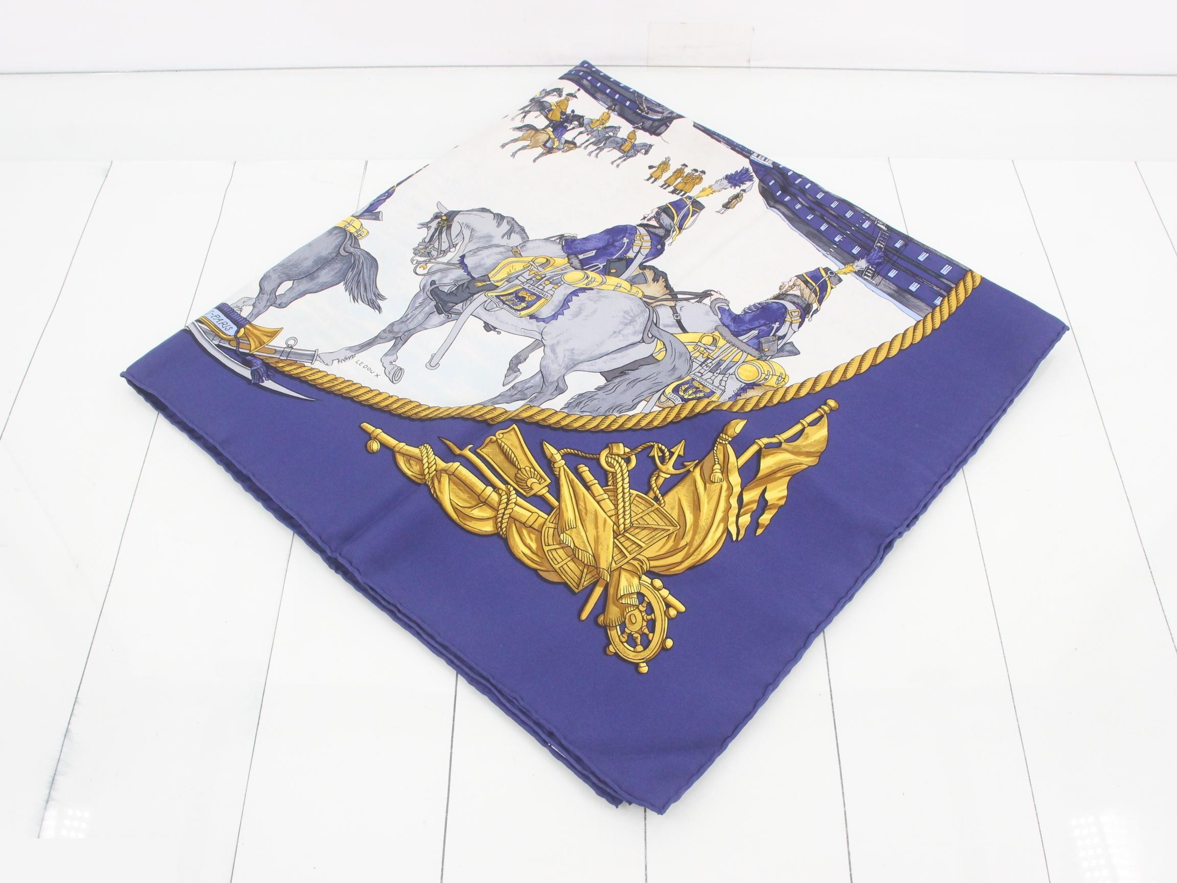 Carré 90 Sea and Cavalry Silk Scarf — view 2