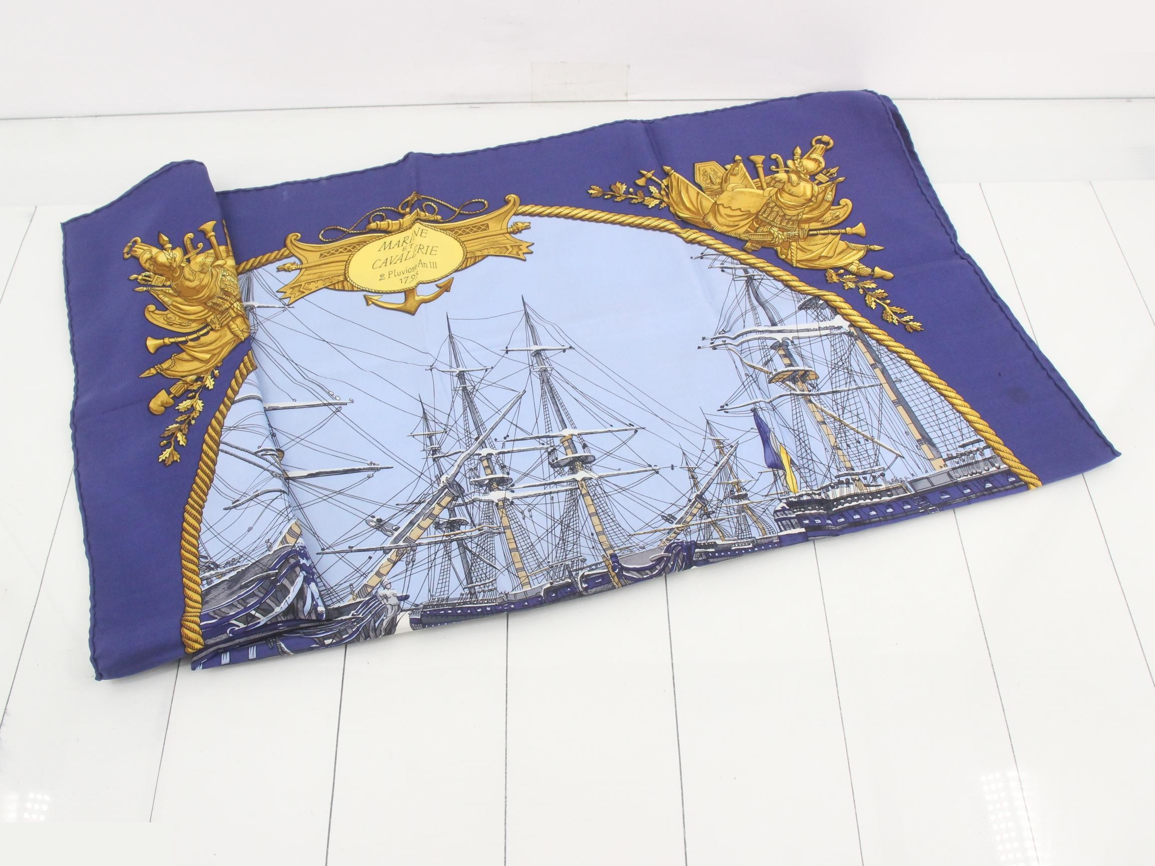 Carré 90 Sea and Cavalry Silk Scarf — view 3