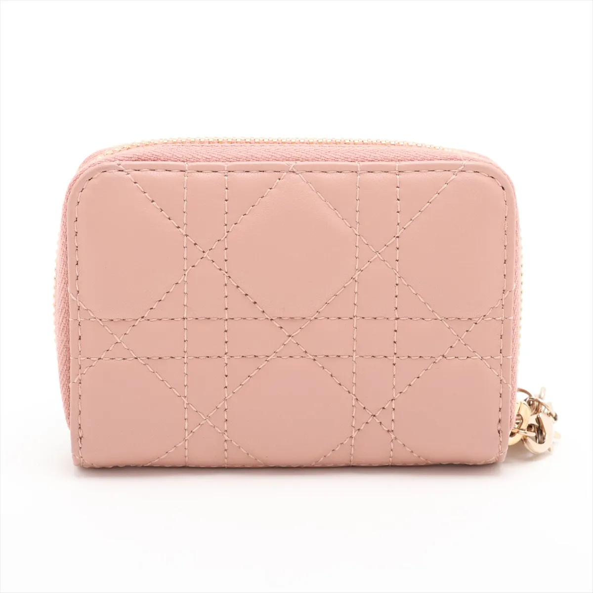Lady Dior Cannage Leather Coin Case Pink — view 2