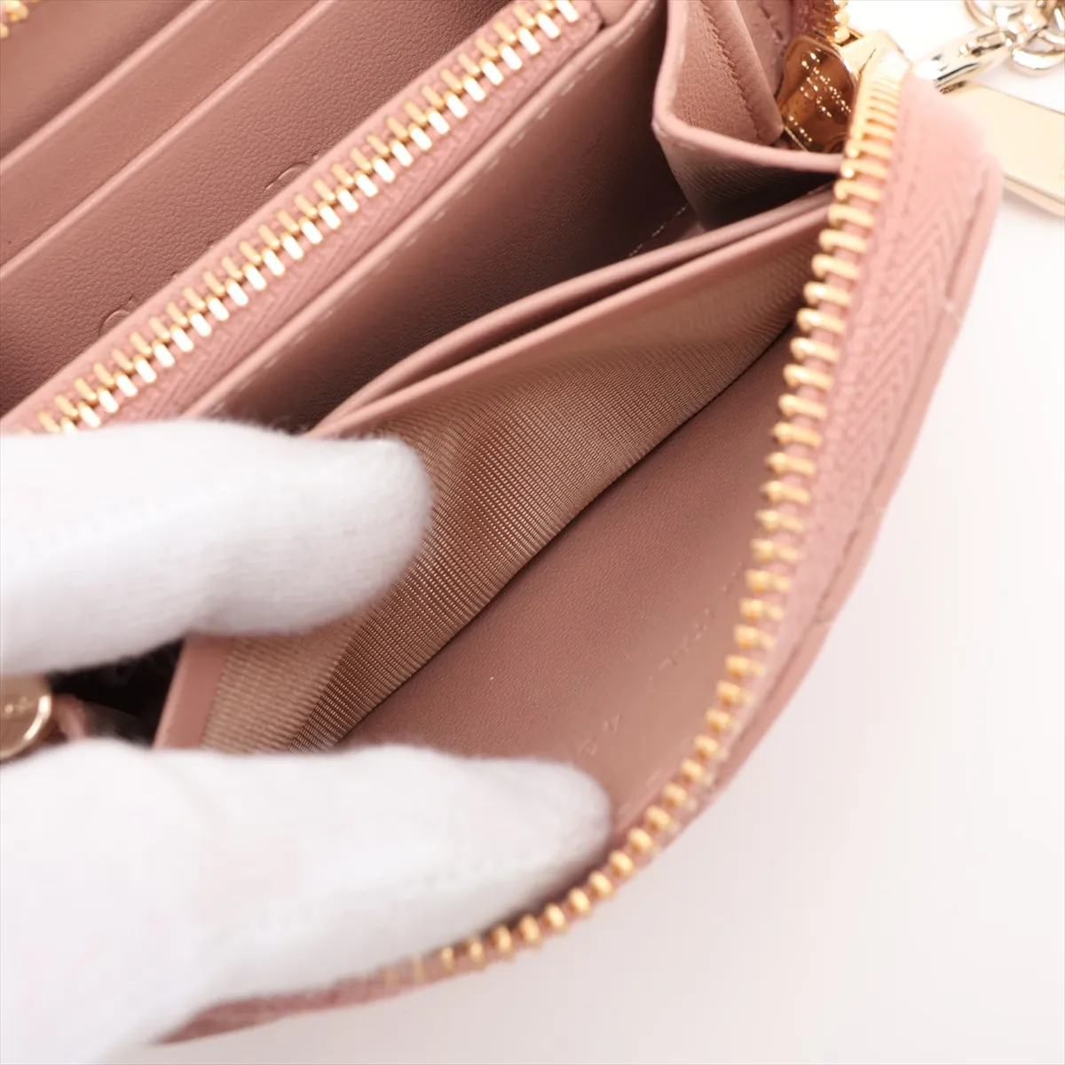 Lady Dior Cannage Leather Coin Case Pink — view 7