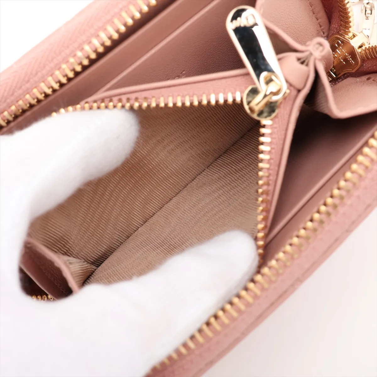 Lady Dior Cannage Leather Coin Case Pink — view 8