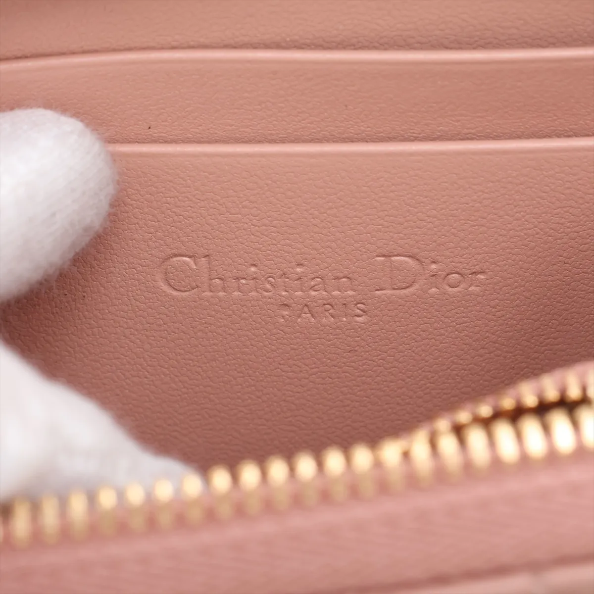 Lady Dior Cannage Leather Coin Case Pink — view 9