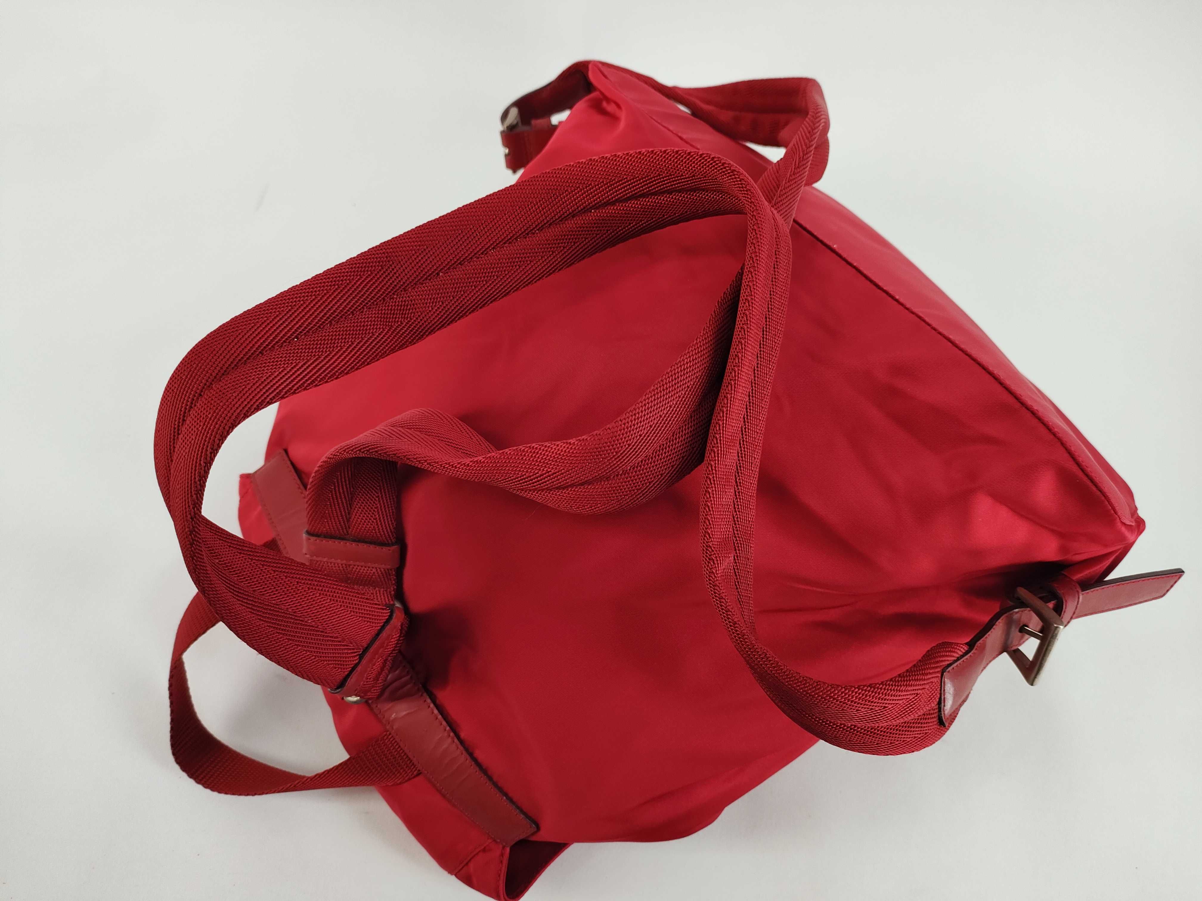 Nylon Backpack, Red — view 3