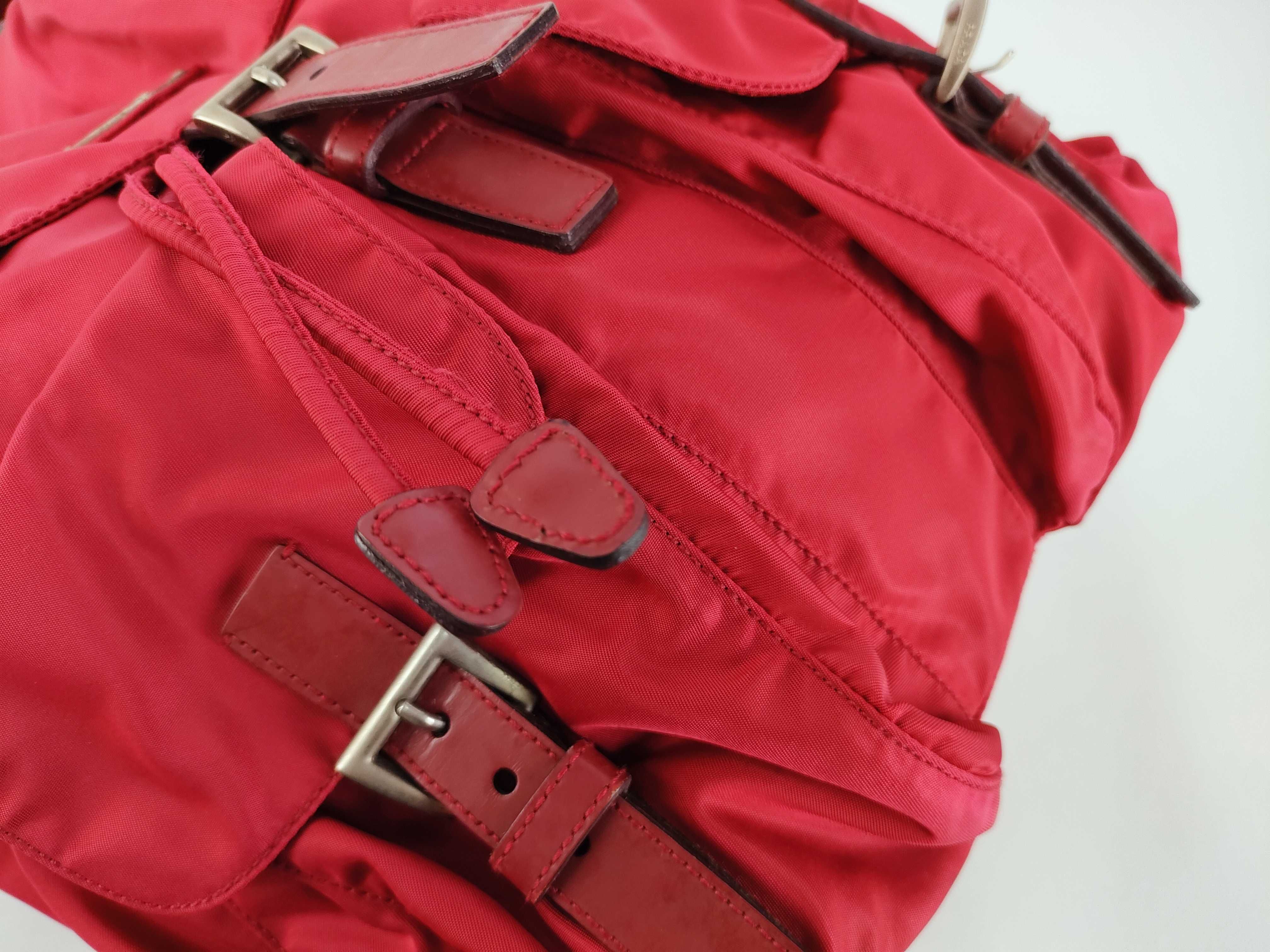 Nylon Backpack, Red — view 7