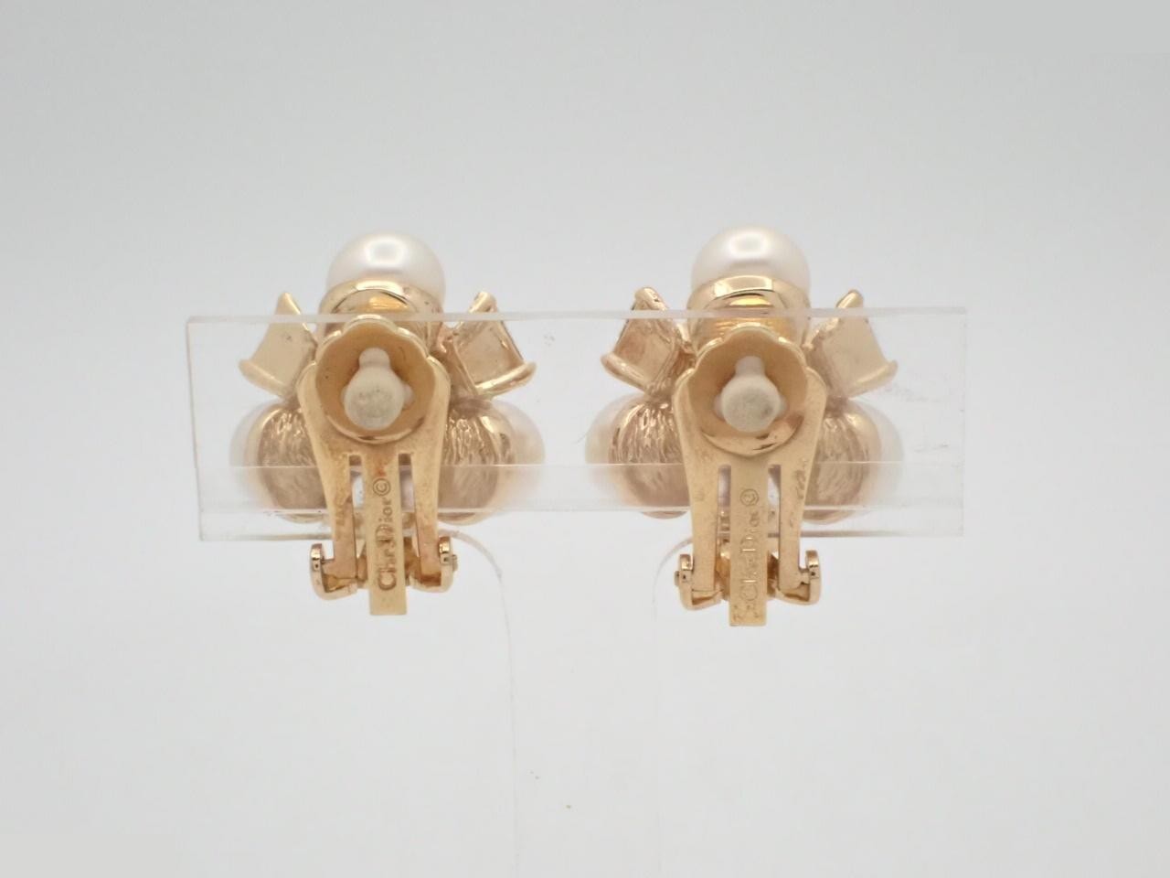 Pearl Stone Gold Earrings — view 2