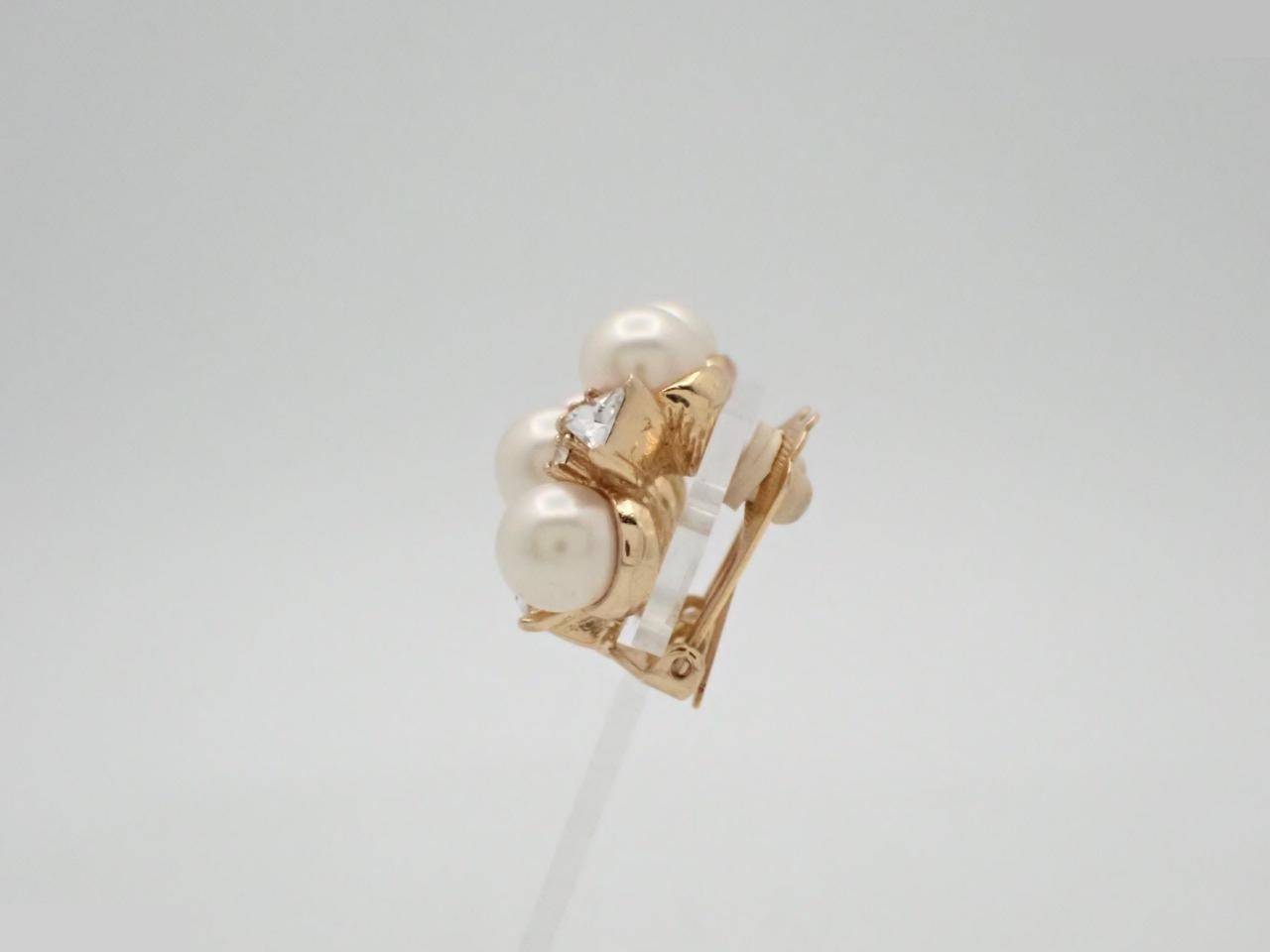 Pearl Stone Gold Earrings — view 3