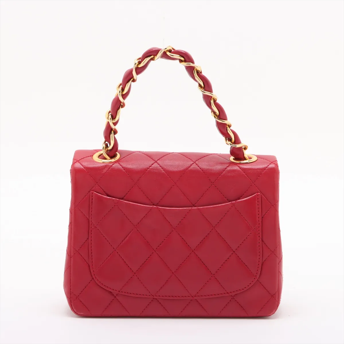 Matelasse Lambskin Chain Handbag Red Gold Hardware 1004424 No. 1 — view 2