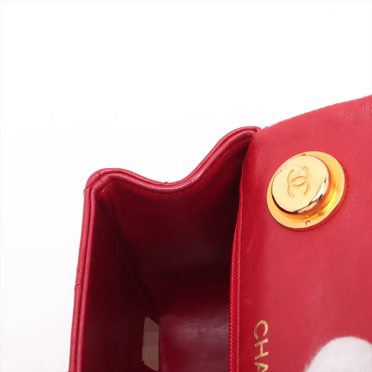 Matelasse Lambskin Chain Handbag Red Gold Hardware 1004424 No. 1 — view 13