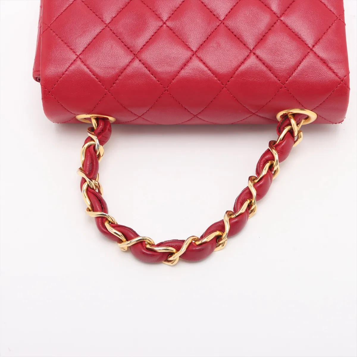 Matelasse Lambskin Chain Handbag Red Gold Hardware 1004424 No. 1 — view 5