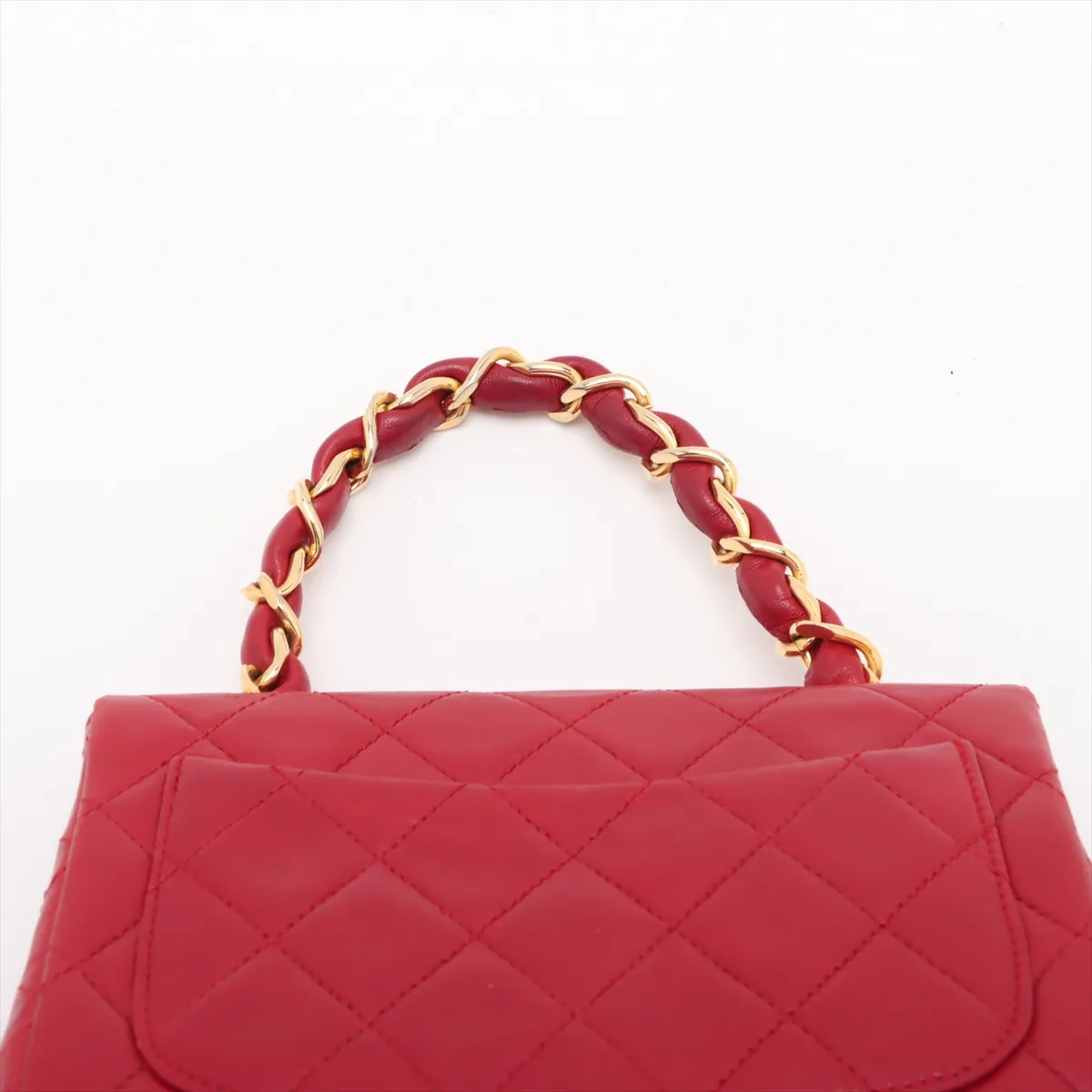 Matelasse Lambskin Chain Handbag Red Gold Hardware 1004424 No. 1 — view 6