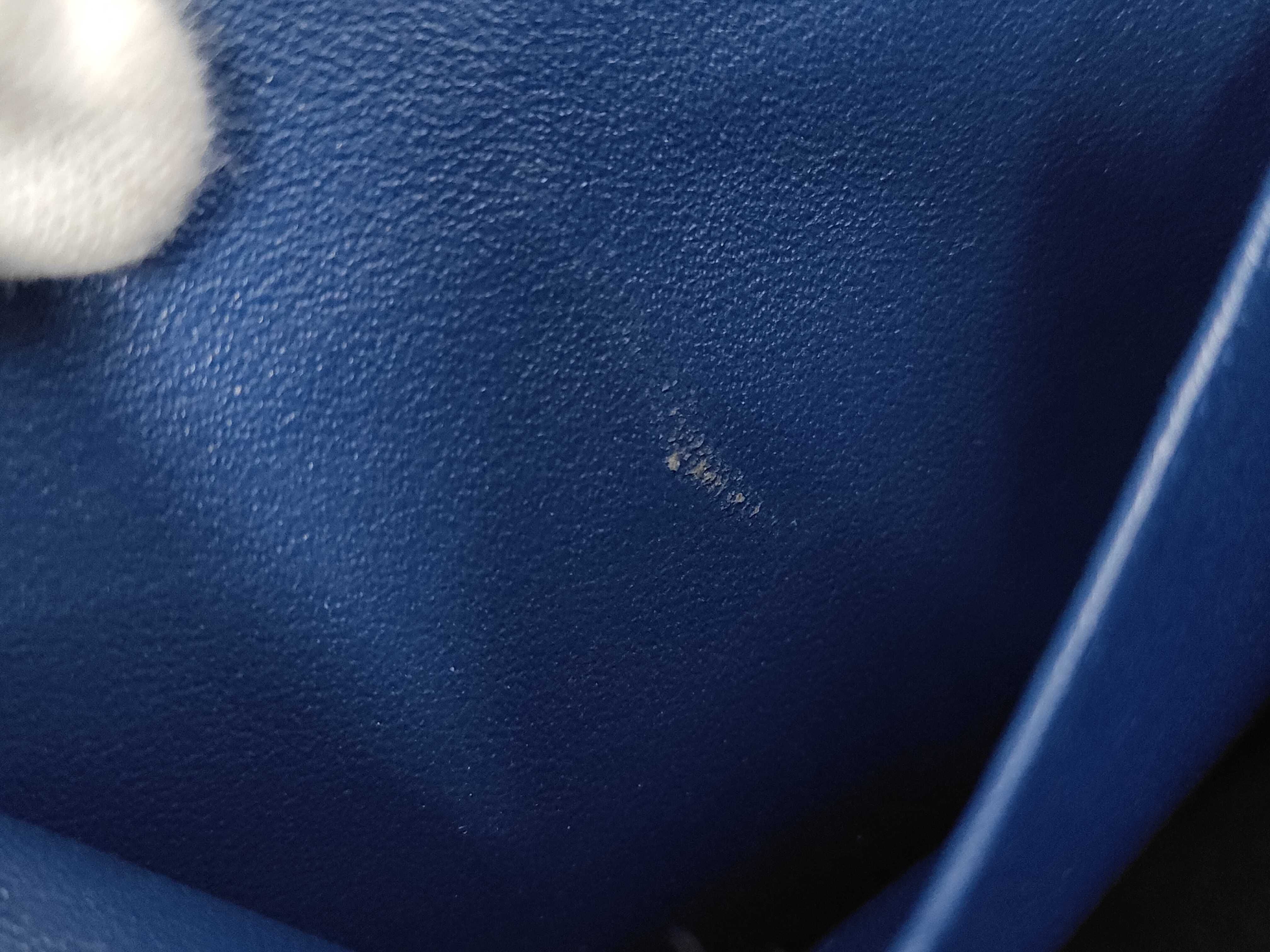Matelassé 25 Double Flap Double Chain Lambskin Shoulder Bag (Blue) — view 11