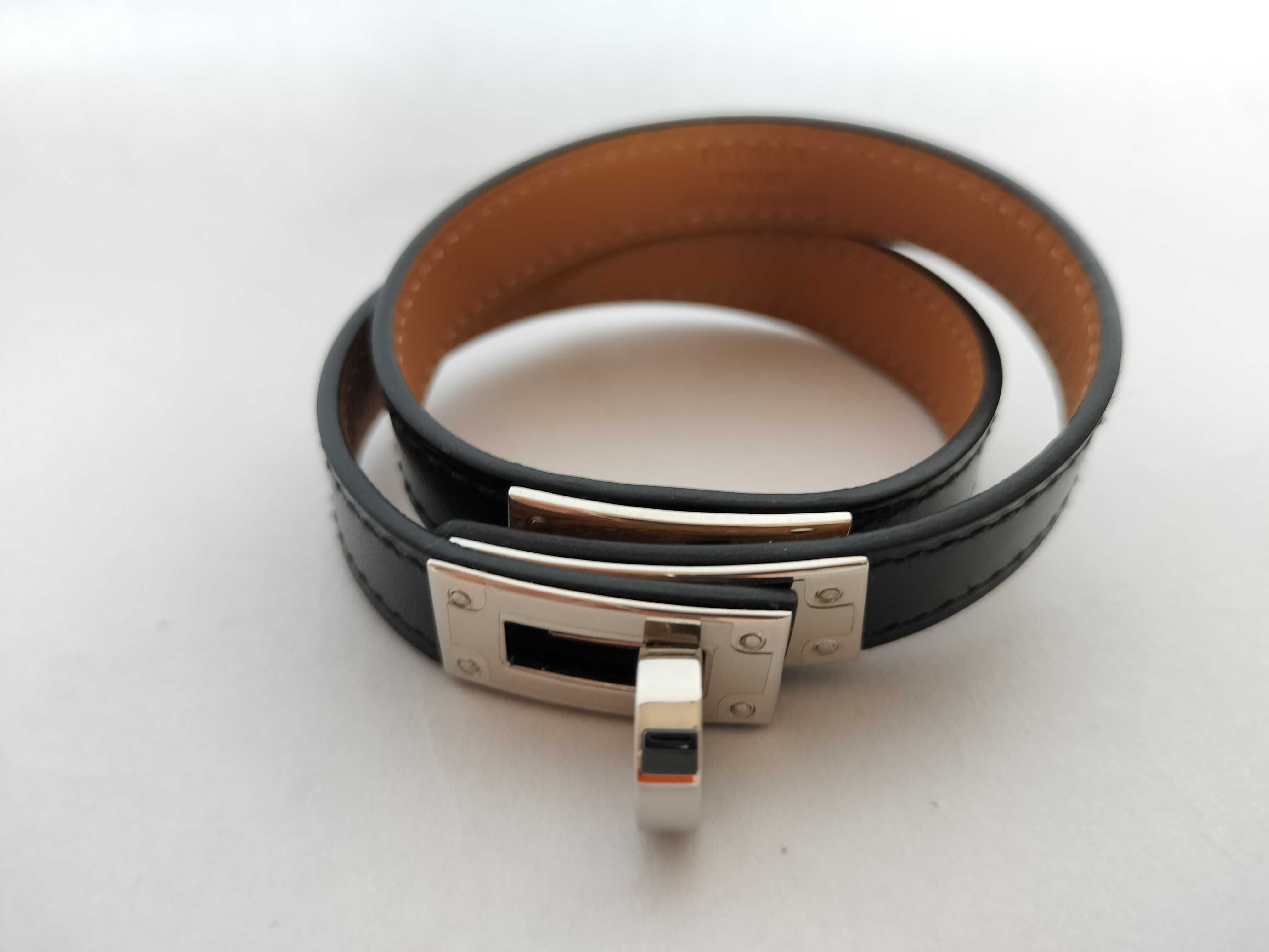 Kelly Double Tour Bracelet (B stamp) - Leather, Black - Bracelet/Bangle — view 2