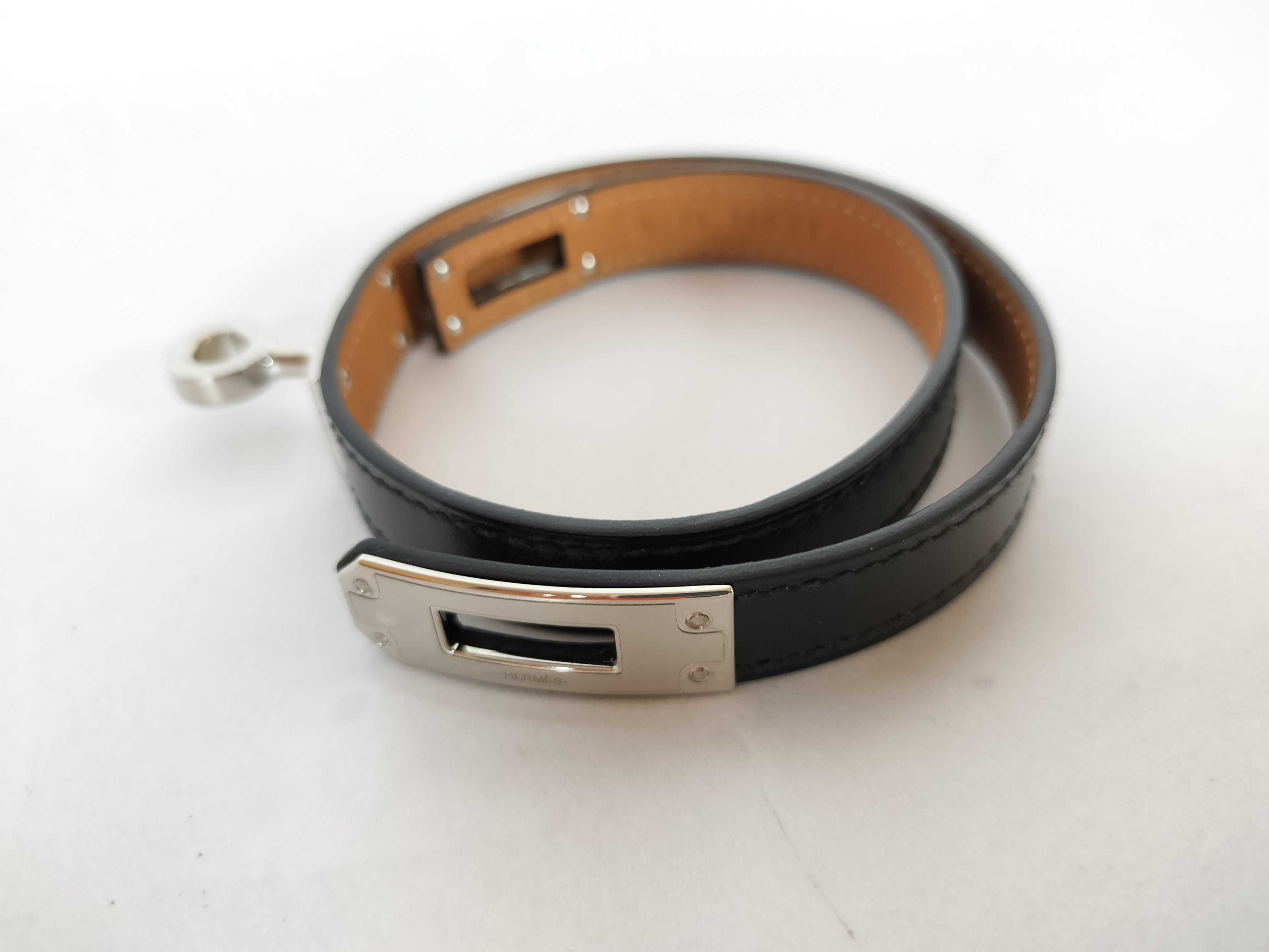 Kelly Double Tour Bracelet (B stamp) - Leather, Black - Bracelet/Bangle — view 6