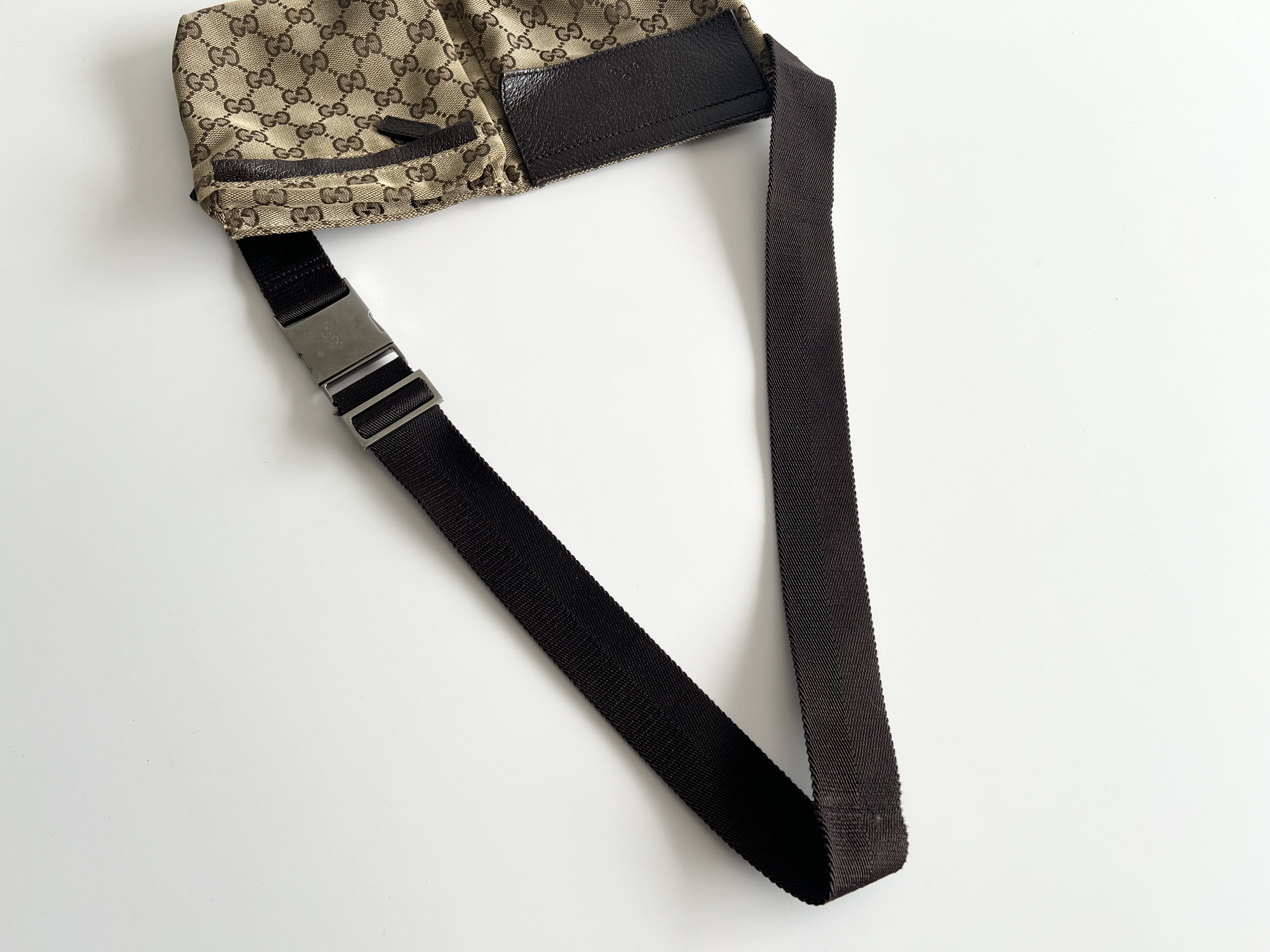 GG Canvas Leather Body Bag Waist Bag Shoulder Bag — view 3