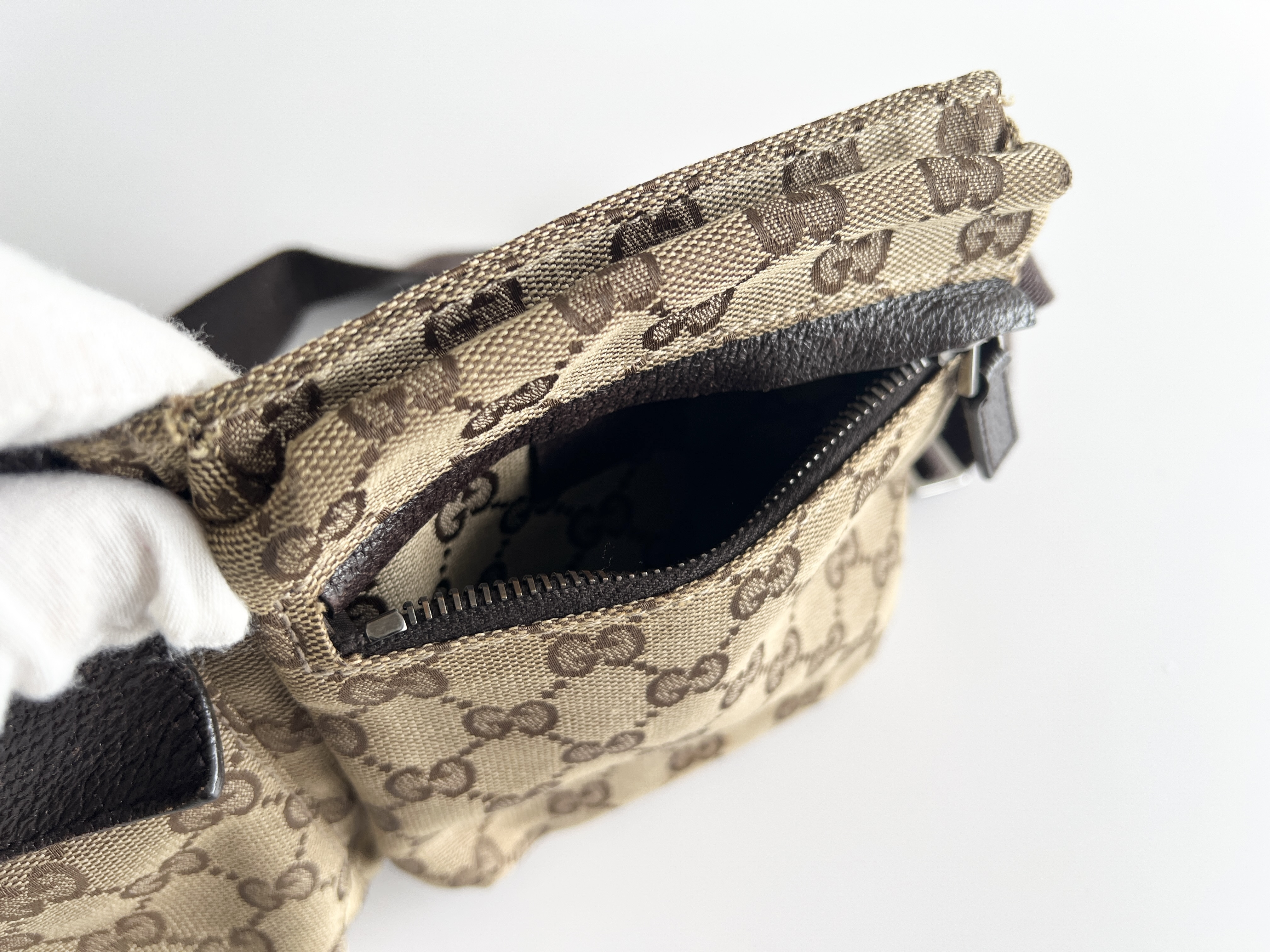 GG Canvas Leather Body Bag Waist Bag Shoulder Bag — view 6