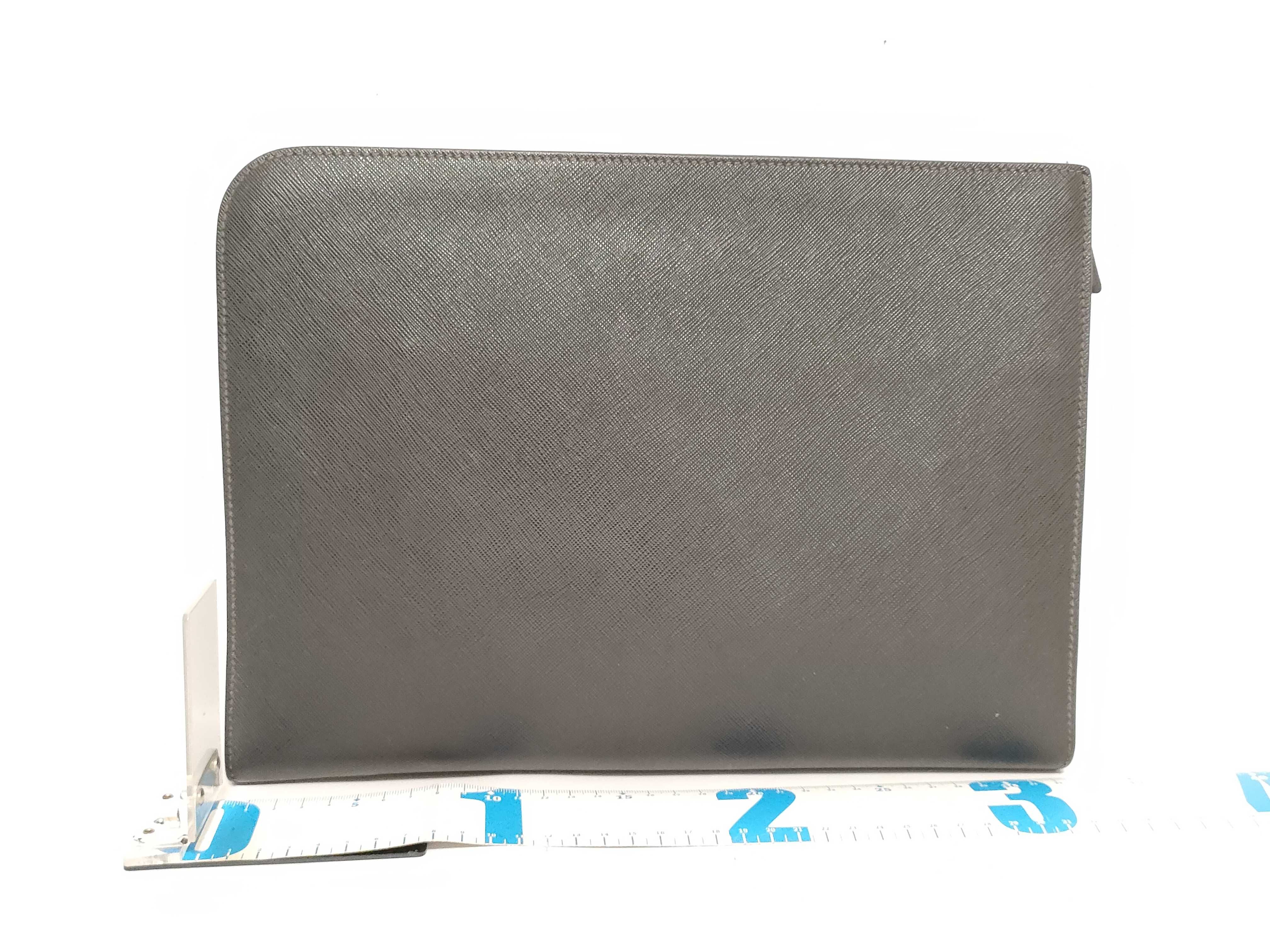 PH - Black Leather Clutch Bag — view 2