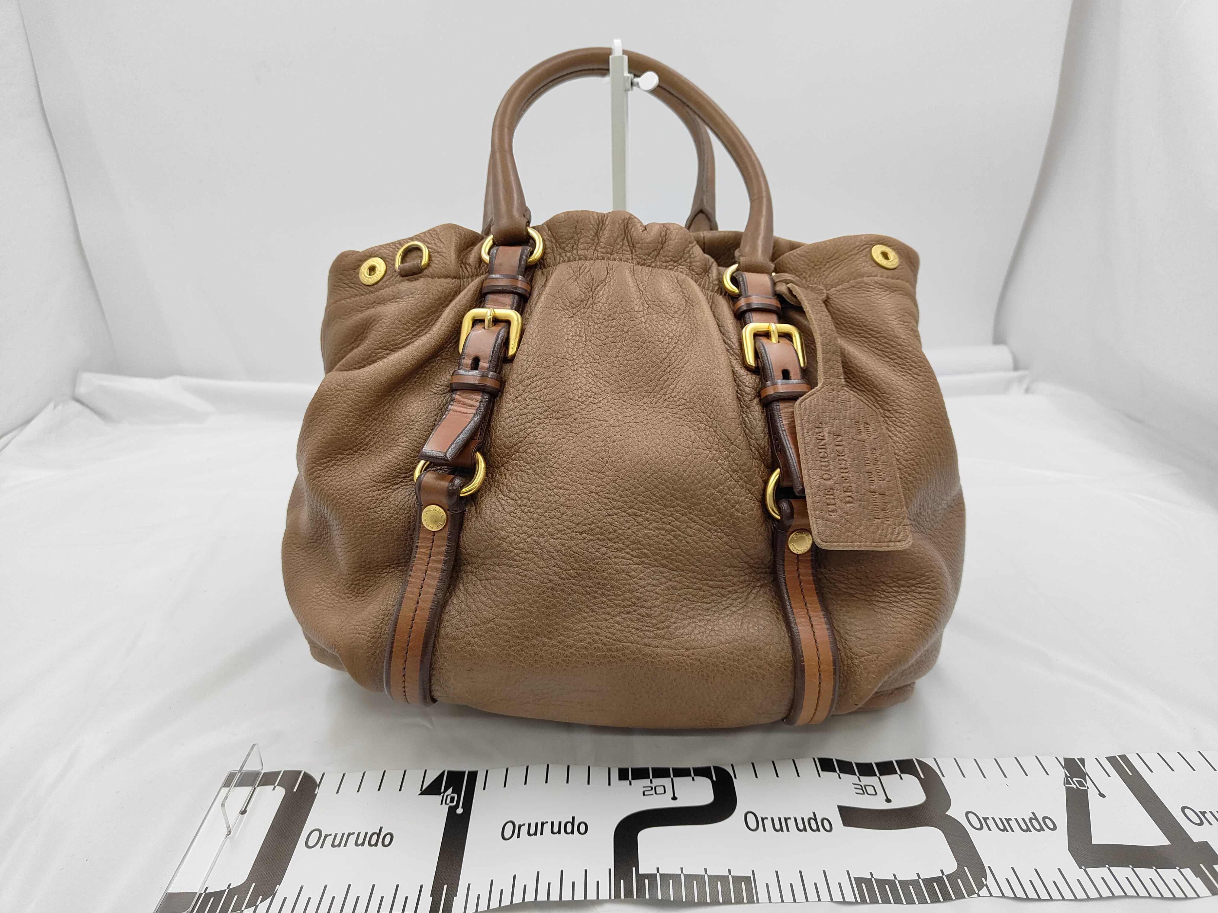 Cervo Leather Brown 2-Way Tote Bag Shoulder Bag — view 2
