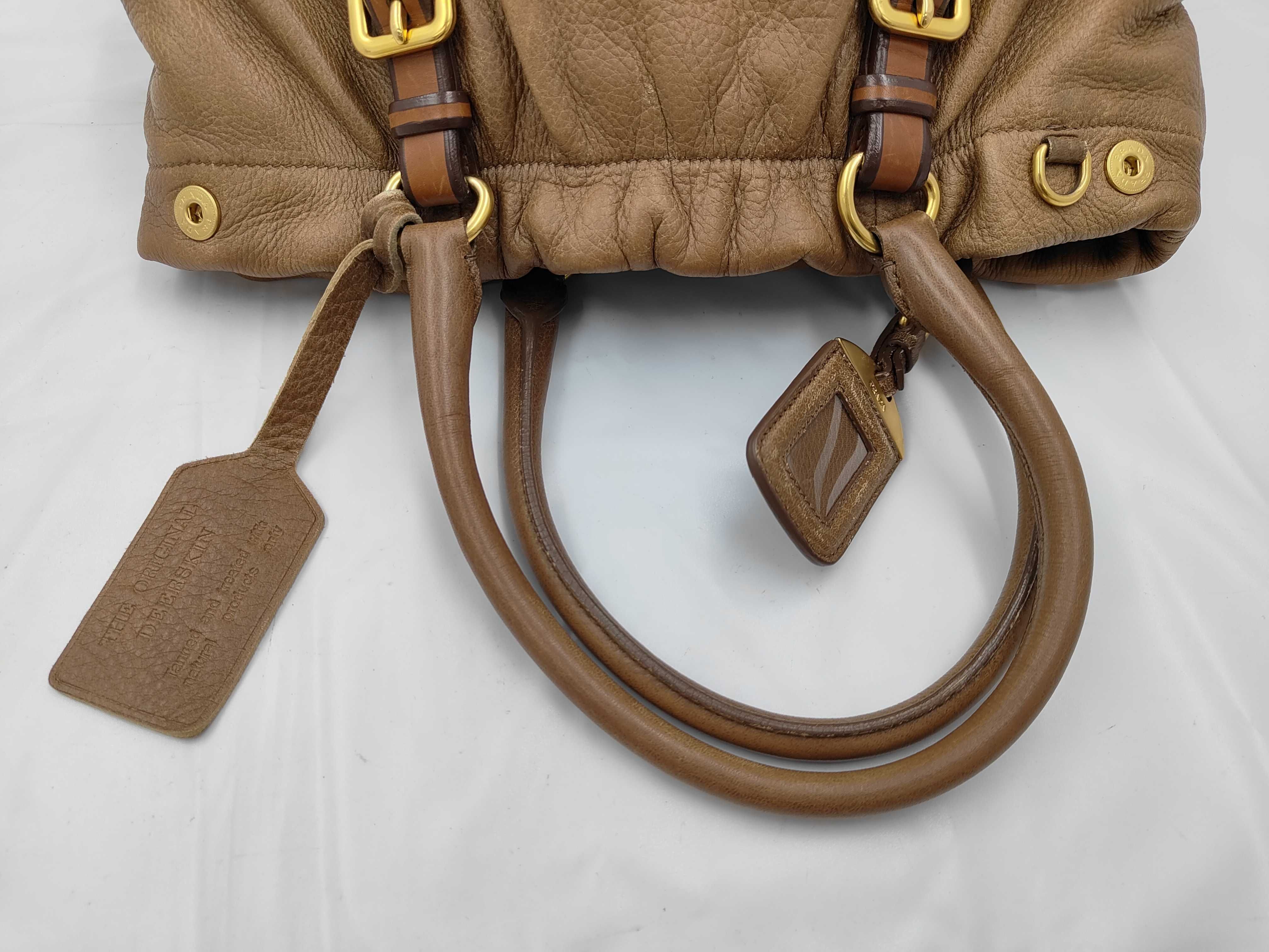 Cervo Leather Brown 2-Way Tote Bag Shoulder Bag — view 3