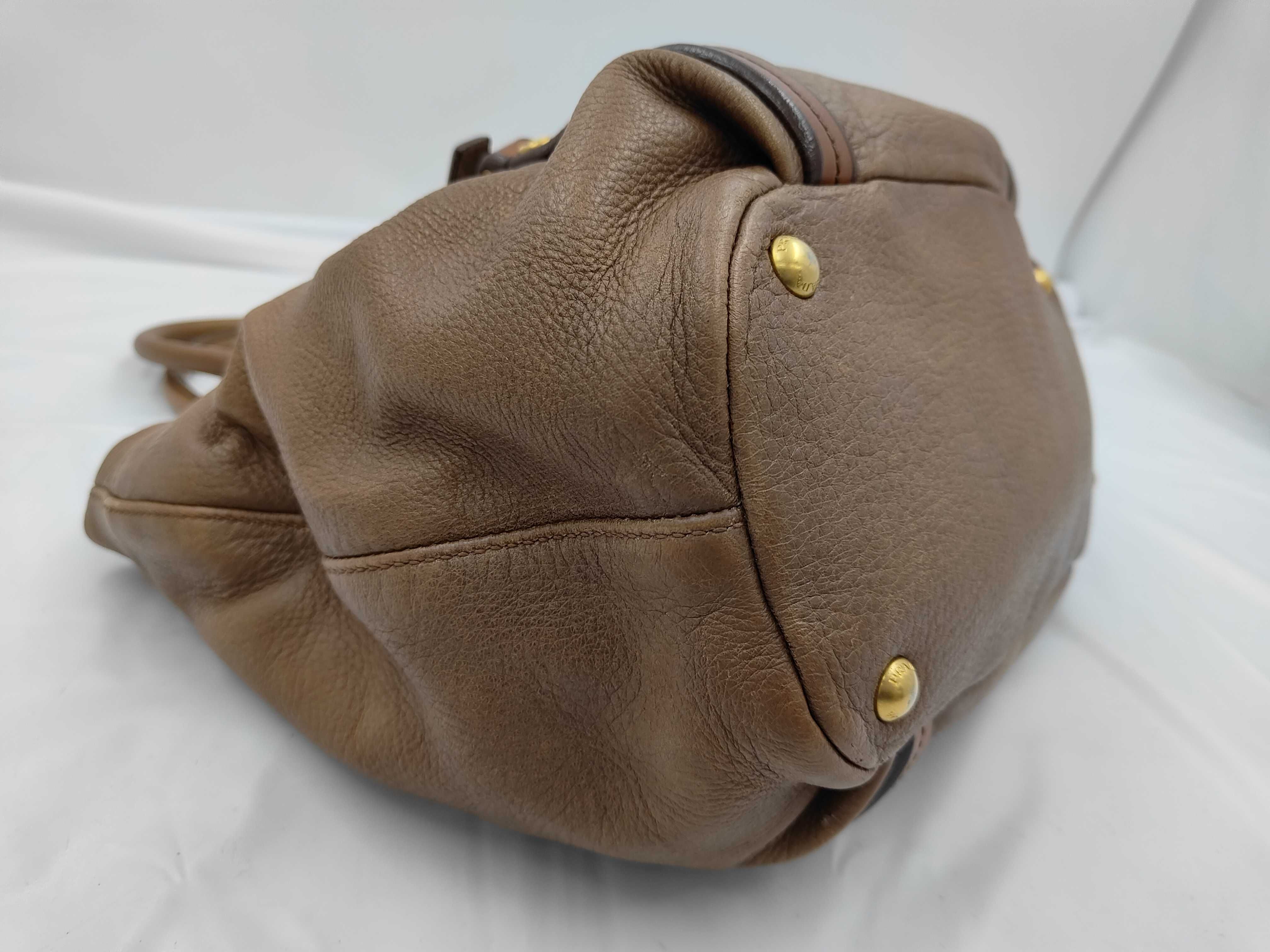 Cervo Leather Brown 2-Way Tote Bag Shoulder Bag — view 7