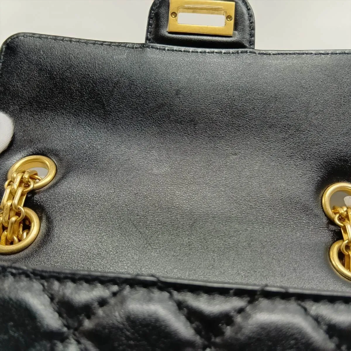 [Individually packaged] Chanel Matelassé 2.55 Mini Leather Single Flap Double Chain Bag, Black with Gold Hardware, H9E6HC25, Random Plate, AS0874 — view 13