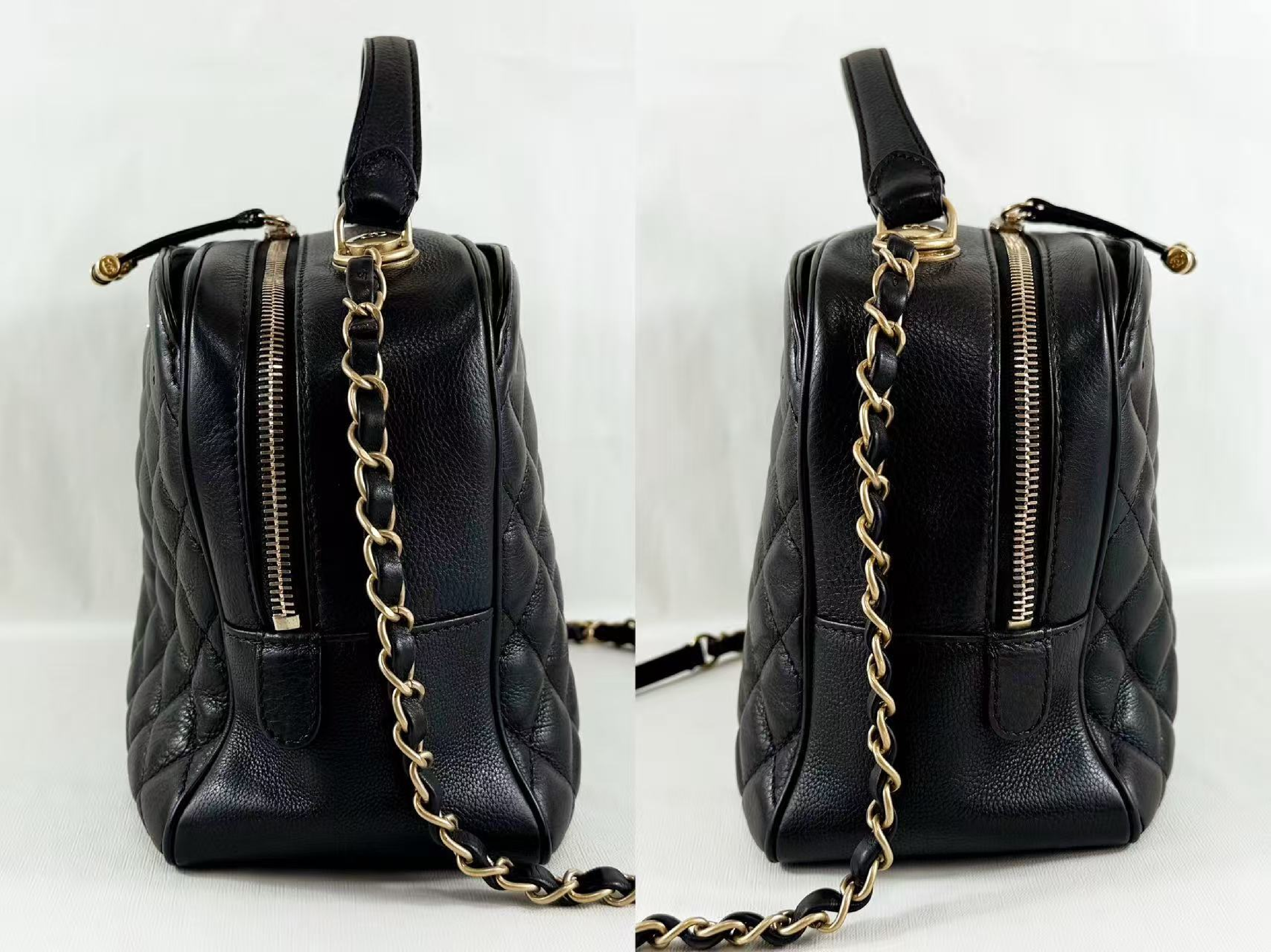 Black Matelassé 2-way Shoulder Bag, W25/H18/D10cm (approx.), Serial Number 26-something, with Authenticity Card and Seal, Vintage Gold Hardware, Item Number 26525985 — view 12