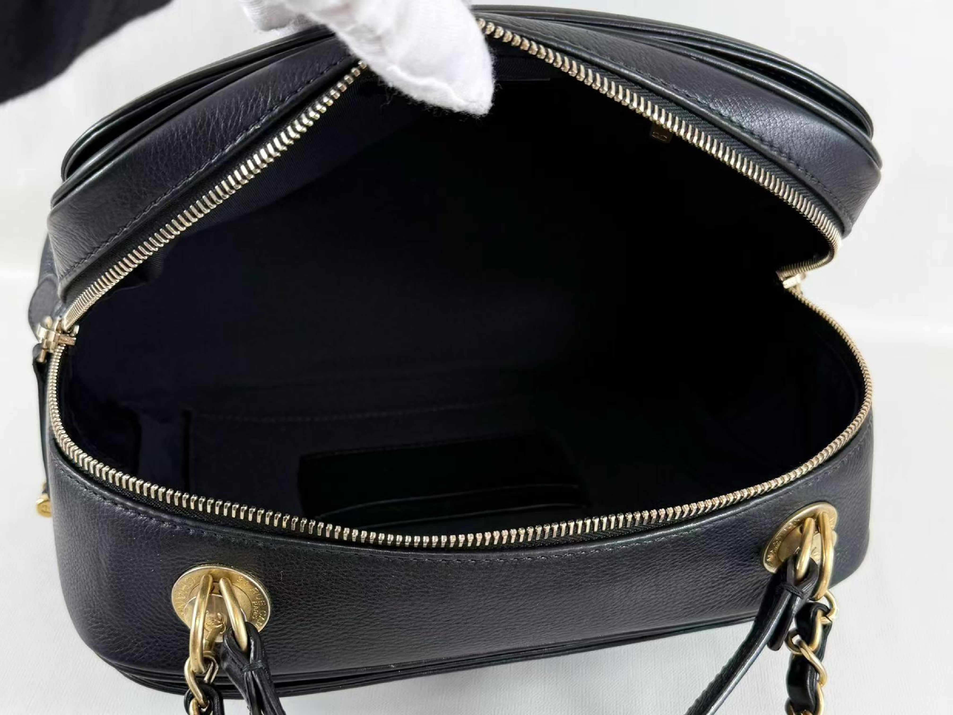Black Matelassé 2-way Shoulder Bag, W25/H18/D10cm (approx.), Serial Number 26-something, with Authenticity Card and Seal, Vintage Gold Hardware, Item Number 26525985 — view 13