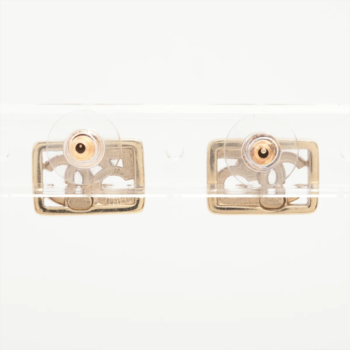 Sport Coco Mark No. 5 A23B Earrings (Pair) GP x Rhinestone Gold — view 2