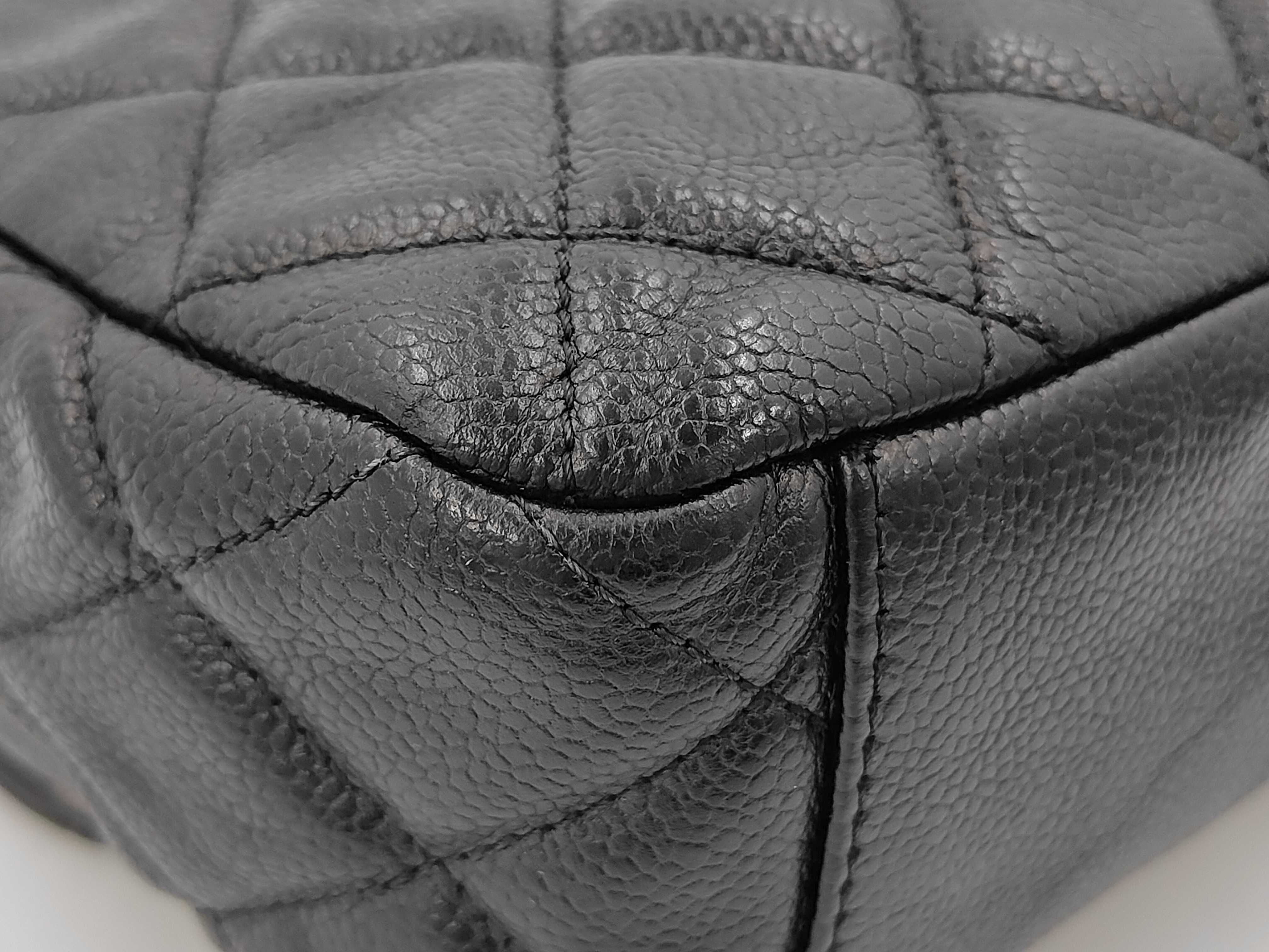 Matelassé Caviar Skin Chain Shoulder Bag with Coco Mark — view 3