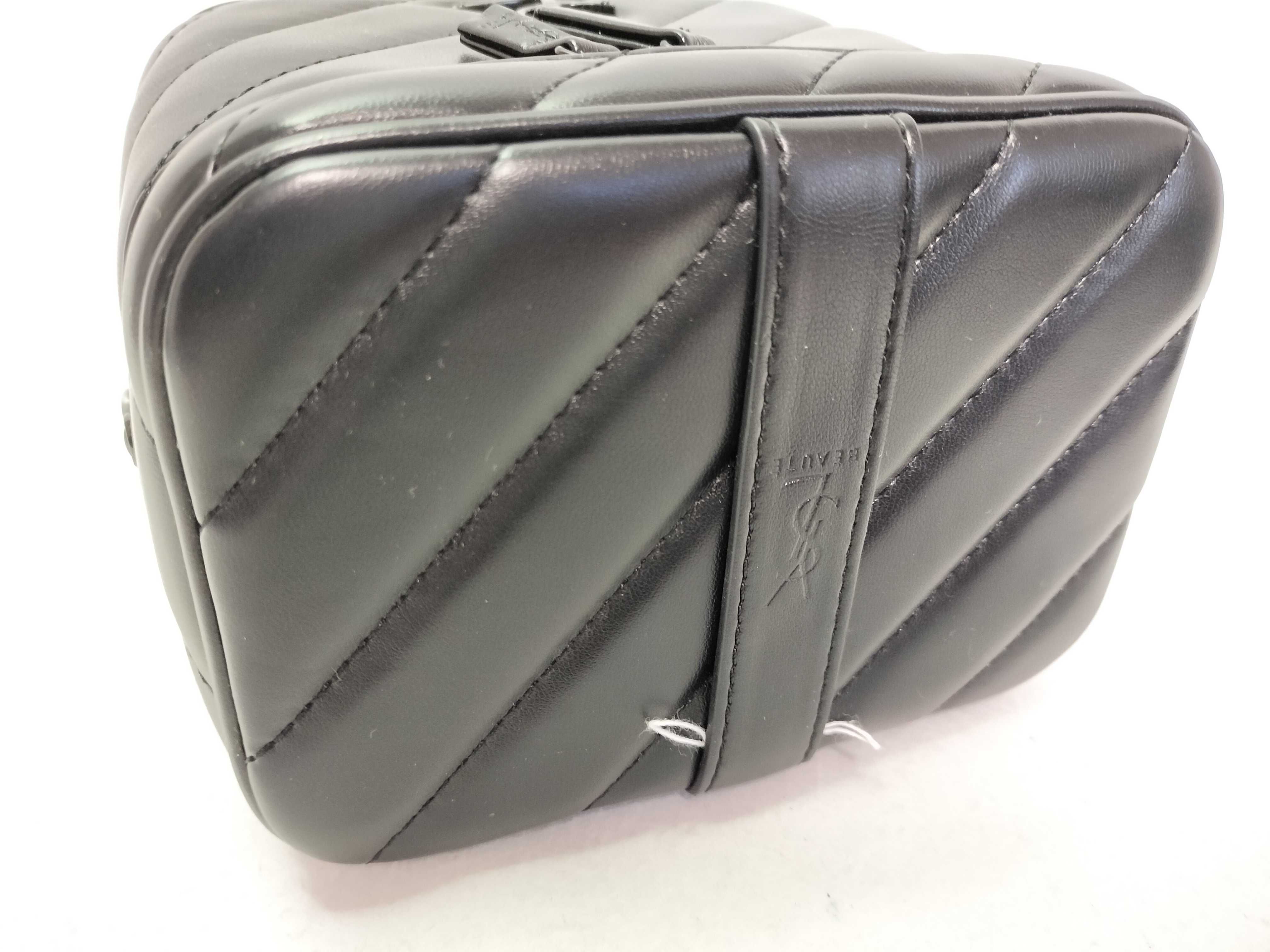 Leather Vanity Bag with Black Hardware and Plastic Chain Shoulder Bag — view 9