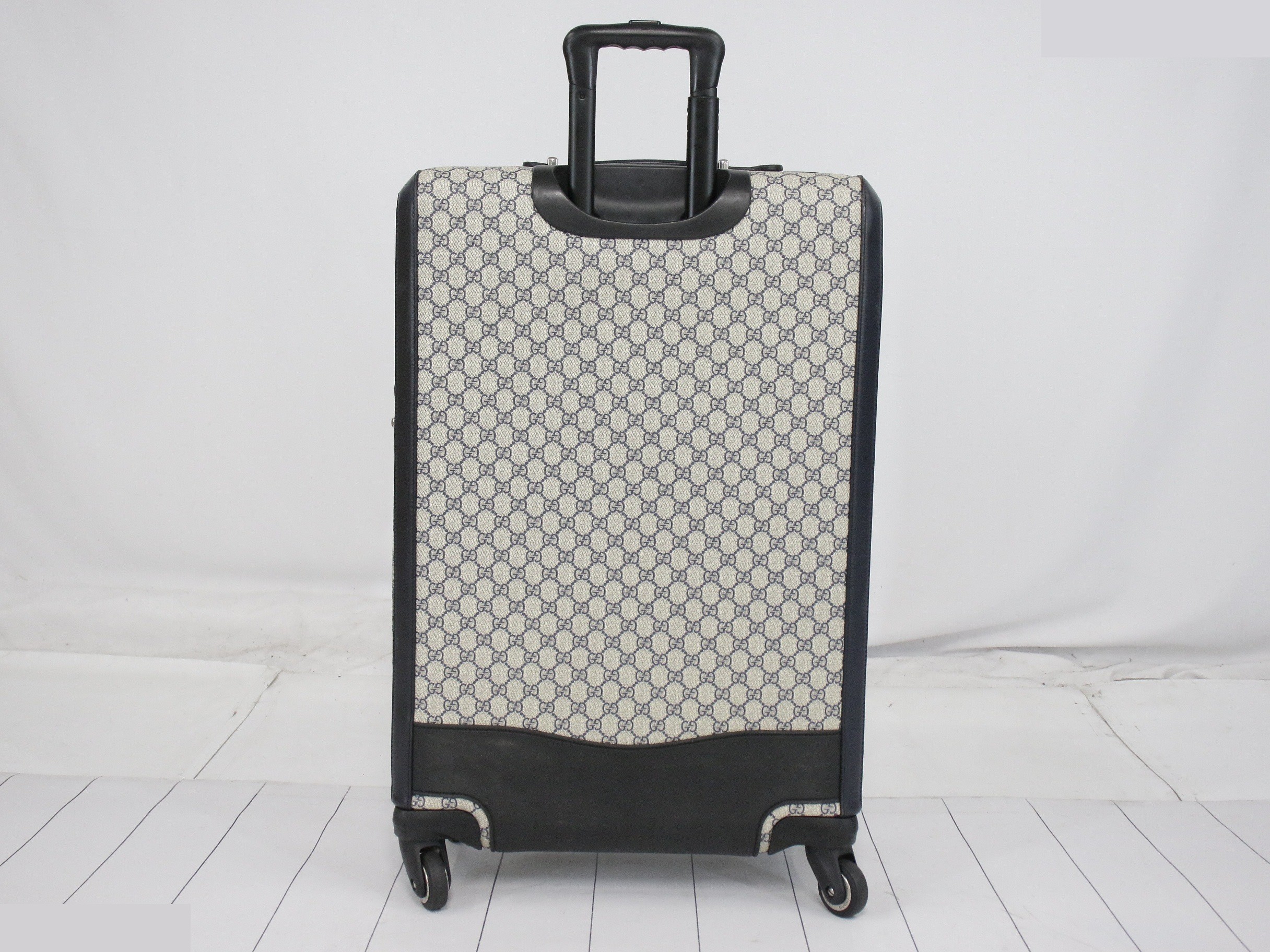 GG Supreme Carry Bag, PVC/Leather, Navy — view 2